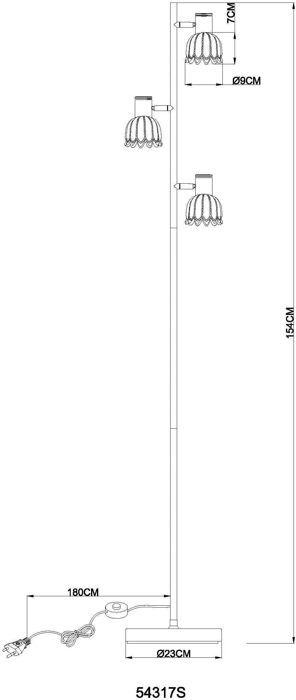 GLOBO LIGHTING Stehlampe »PLANTA« E14 1 Stk. Stehleuchte für Wohnzimmer Holzoptik sand