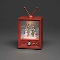 KONSTSMIDE LED Laterne »Fernseher mit 3 Schneemännern, Weihnachtsdeko«, wassergefüllt, wählbare Energiefunktion, 1 warm weiße Diode