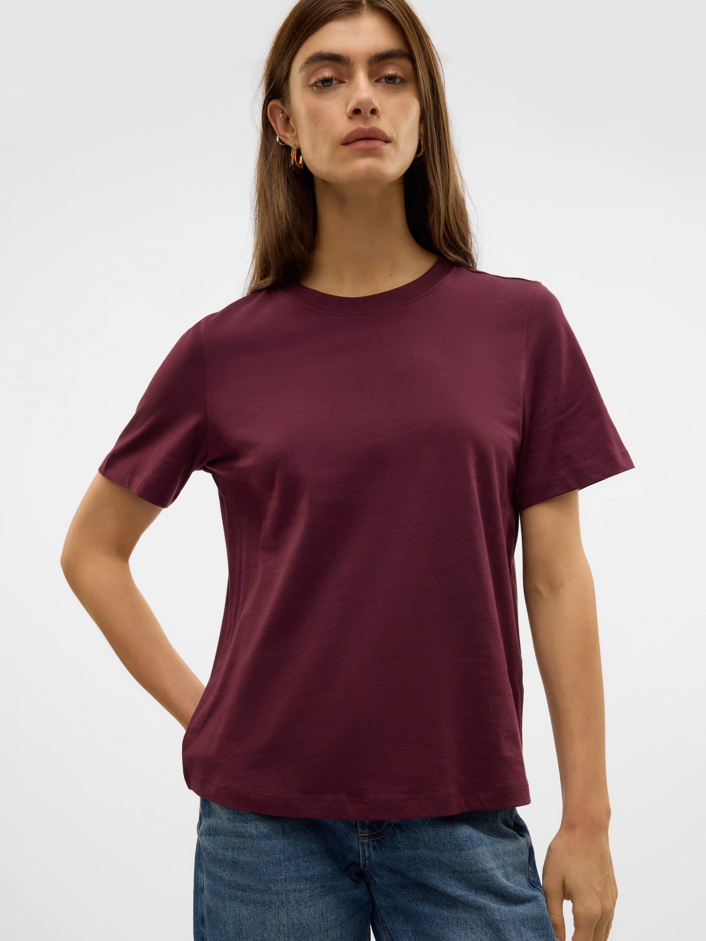 Vero Moda Kurzarmshirt "VMPAULINA SS T-SHIRT GA JRS NOOS" Baumwolle, regula günstig online kaufen