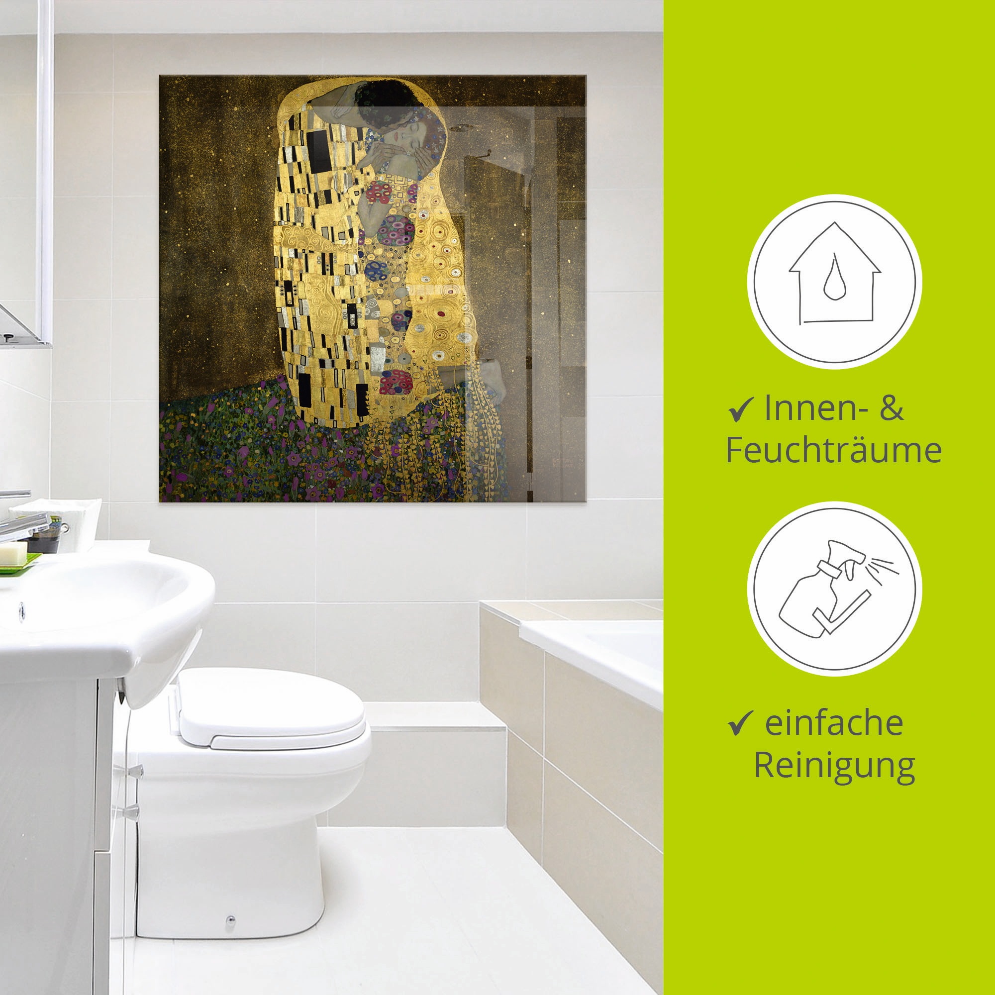 Artland Glasbild »Der Kuß«, Paar, (1 St.), in verschiedenen Größen