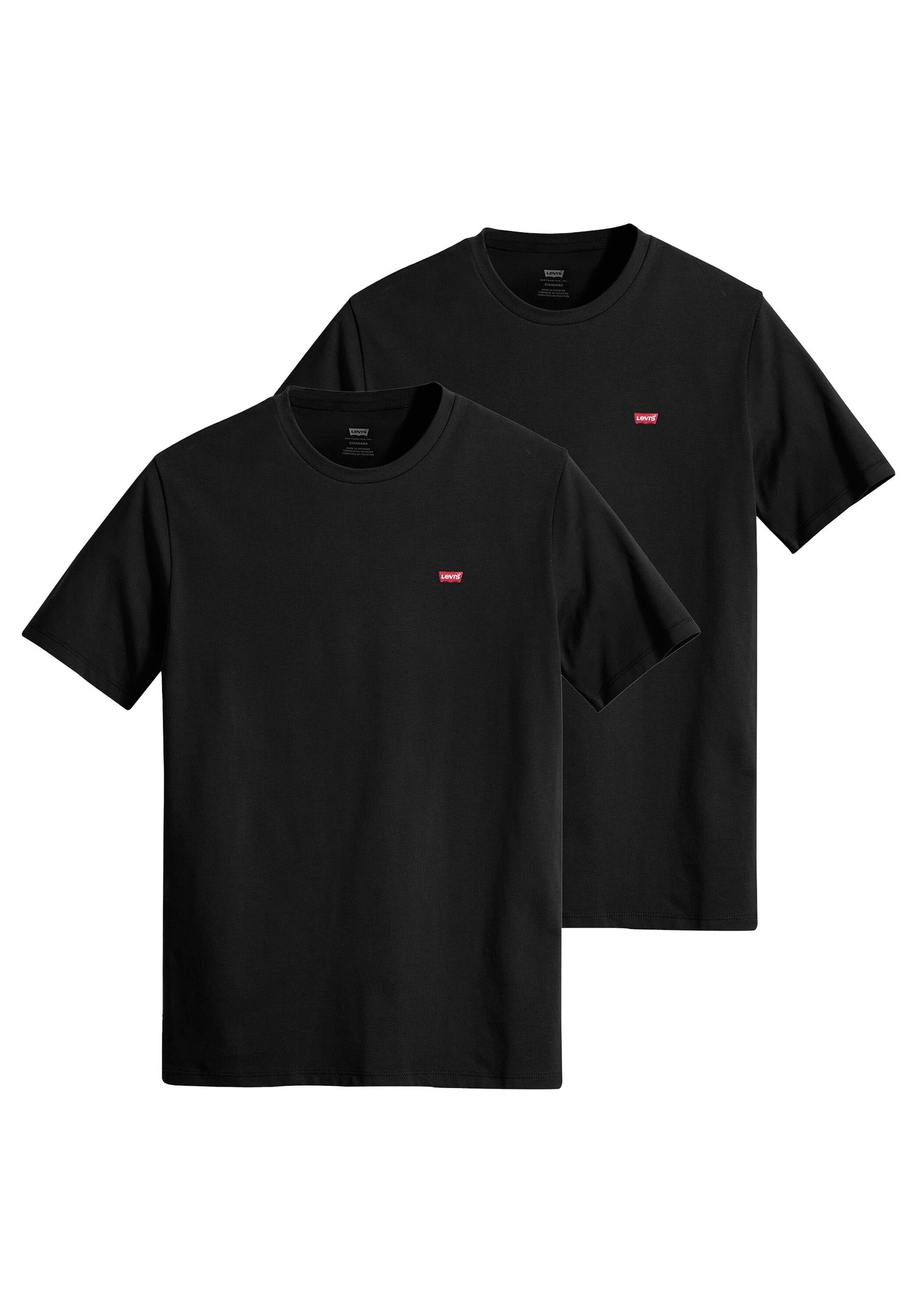 T-Shirt LEVI'S "T-Shirt Original Housemark Tee 2er Pack", Herren, Gr. M, schwarz, Obermaterial: 100% Baumwolle CO., Shirts T-Shirt