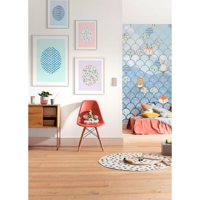 Komar Poster »Shelly Patterns Aqua«, Formen-Kunst, Kinderzimmer,  Schlafzimmer, Wohnzimmer | BAUR