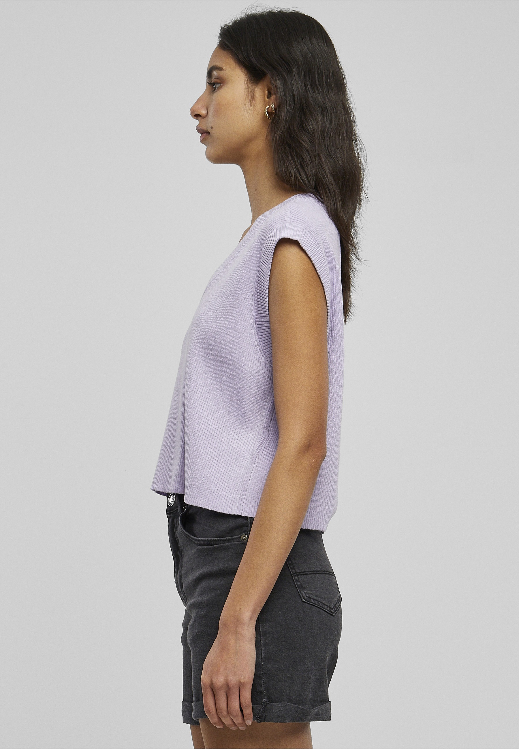URBAN CLASSICS Rundhalspullover »Urban Classics Damen Ladies Short Knittd Slip On« 1 Stk.