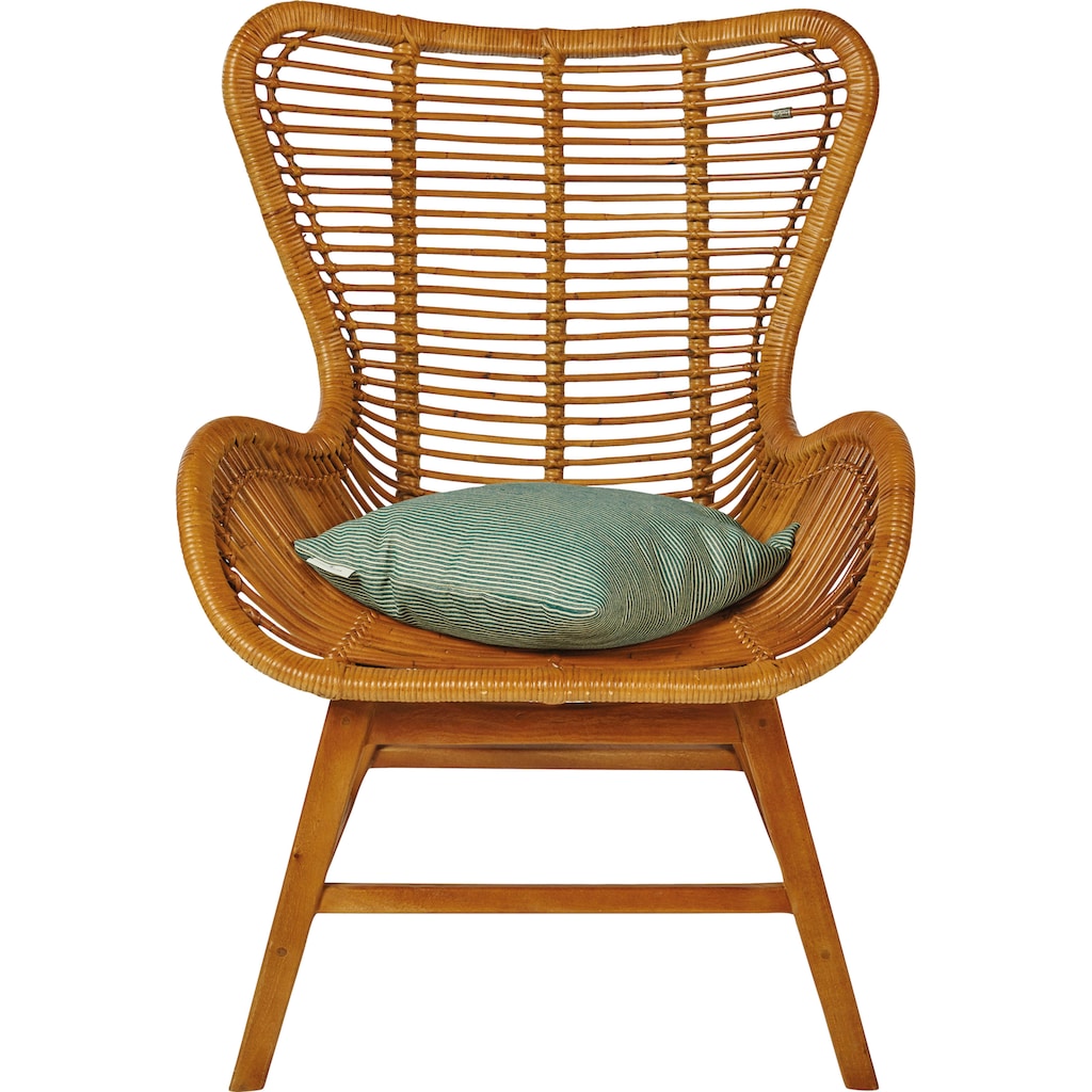 TOM TAILOR HOME Sessel »T-RATTAN ARMCHAIR«, Rattanarmlehnstuhl mit Teakholzgestell und organischer Form