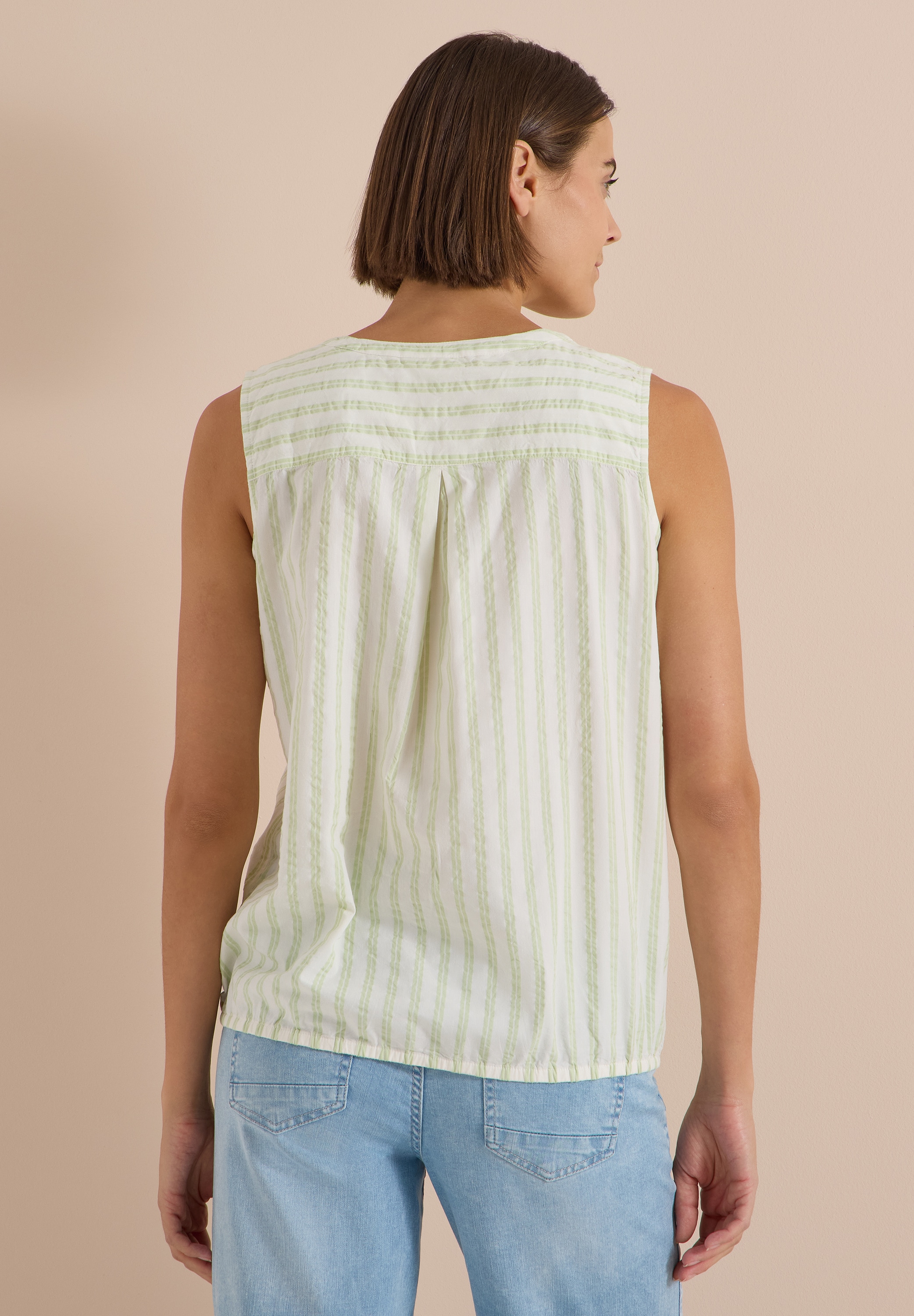 Cecil Blusentop mit gestreiftem Seersucker-Look