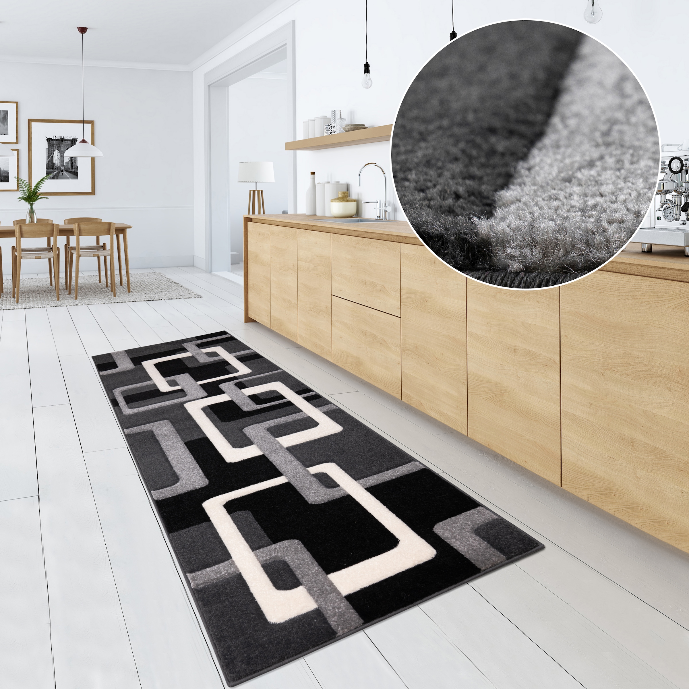 my home Läufer »Maxim« rechteckig 12 mm Höhe Hoch-Tief-Effekt, Kurzflor, 3D-Design