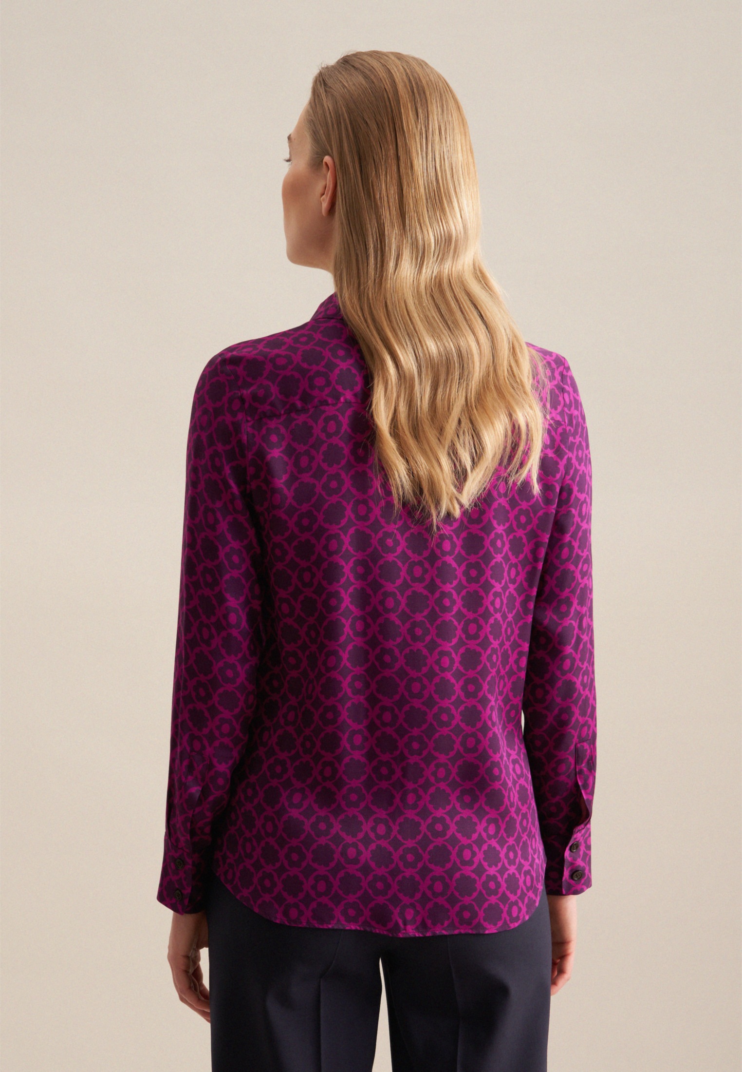 seidensticker Hemdbluse "Schwarze Rose" 1/1 Kragen Druck günstig online kaufen