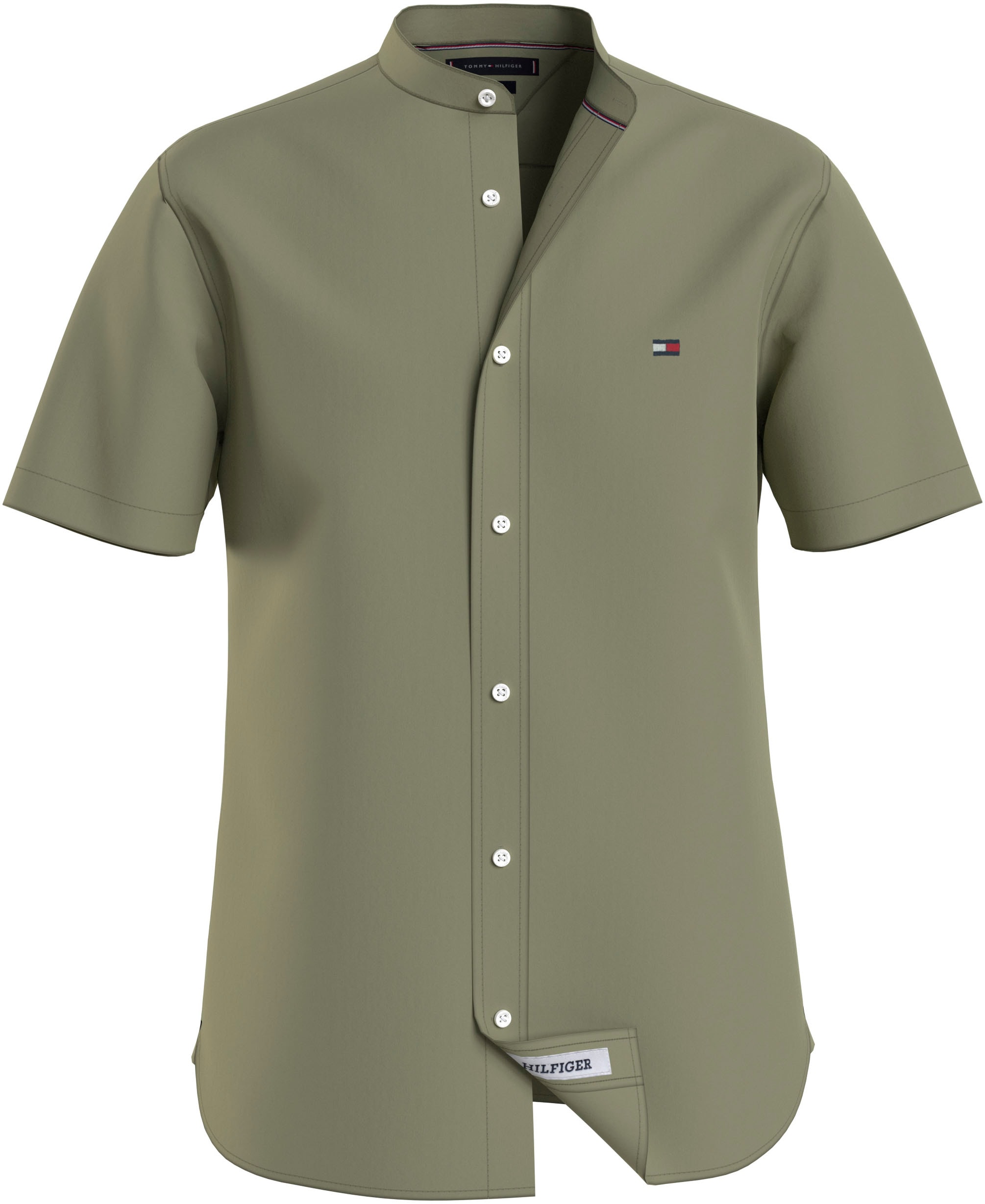 Tommy Hilfiger Kurzarmhemd »FLEX POPLIN MAO RF SHIRT«, Markenstickerei