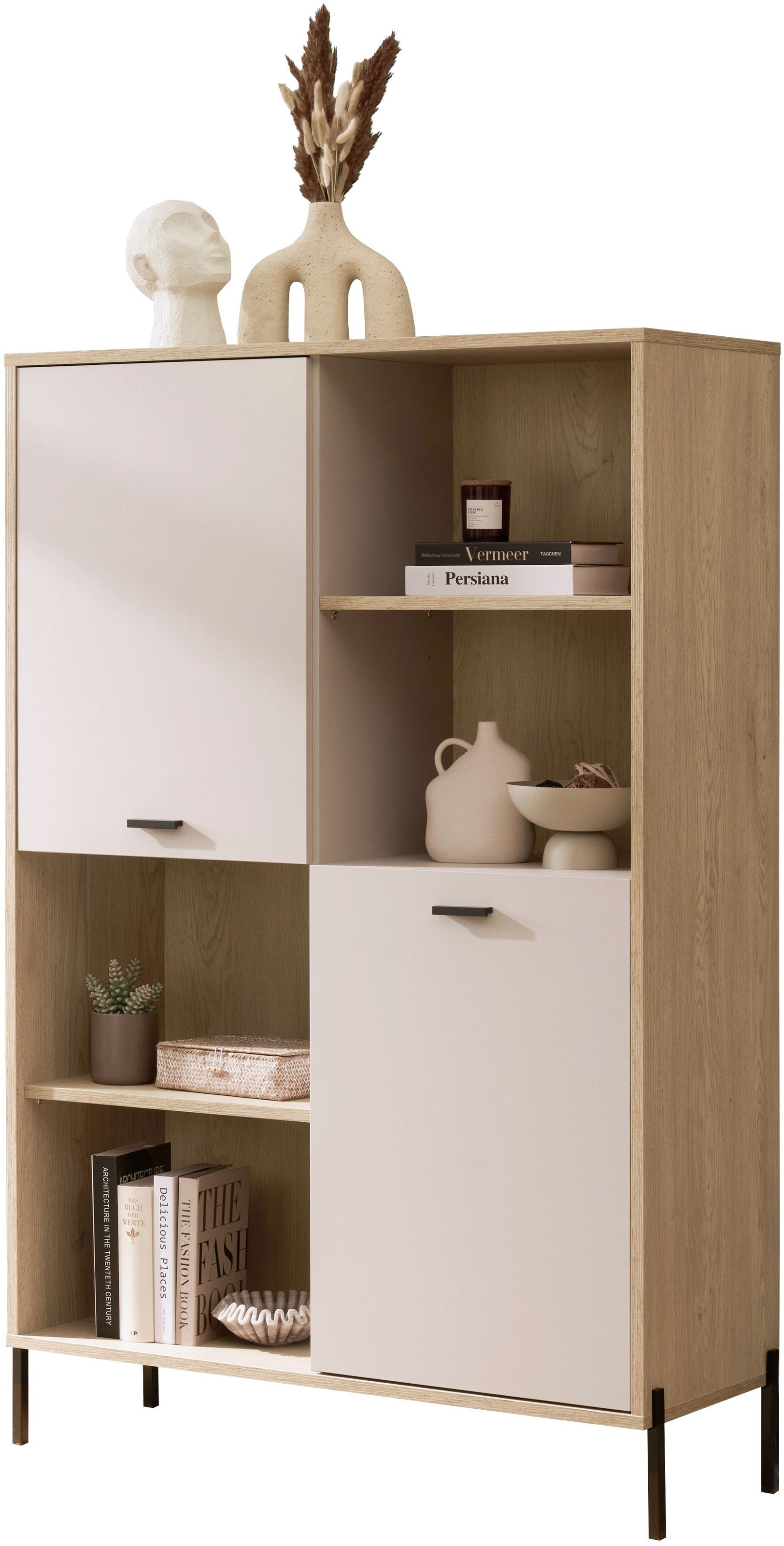 Home affaire Regalelement »Fredericia, modernes Regal, Kommode in Kaschmir, Highboard, Standregal« ausreichend Stauraum, offene & geschlossene Fächer, 105 cm breit