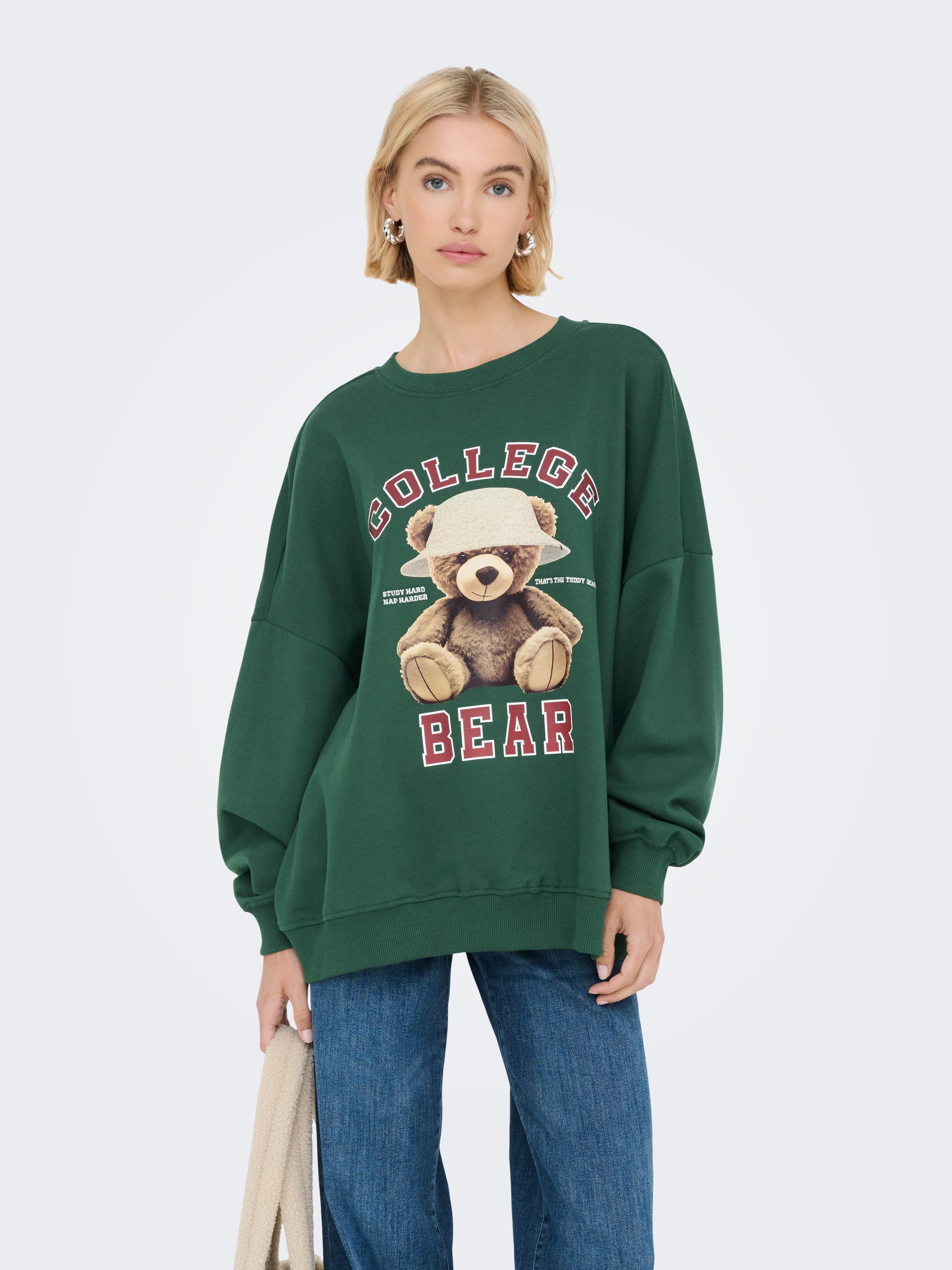 ONLY Sweatshirt "ONLBILA L/S BEAR O-NECK SWT" günstig online kaufen