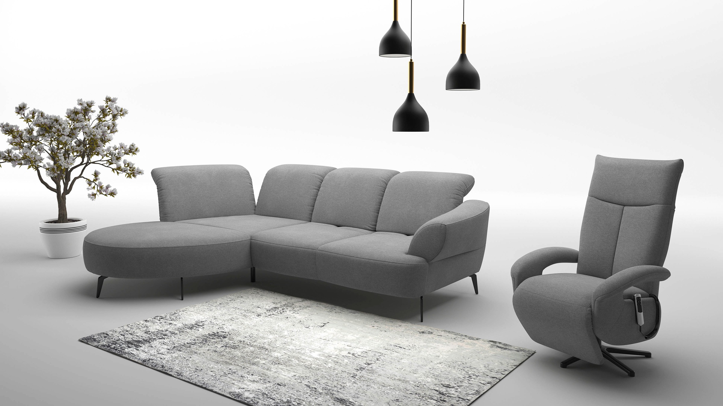sit&more Ecksofa »Dance«, inkl.System Click&Seat und Sitztiefenverstellung