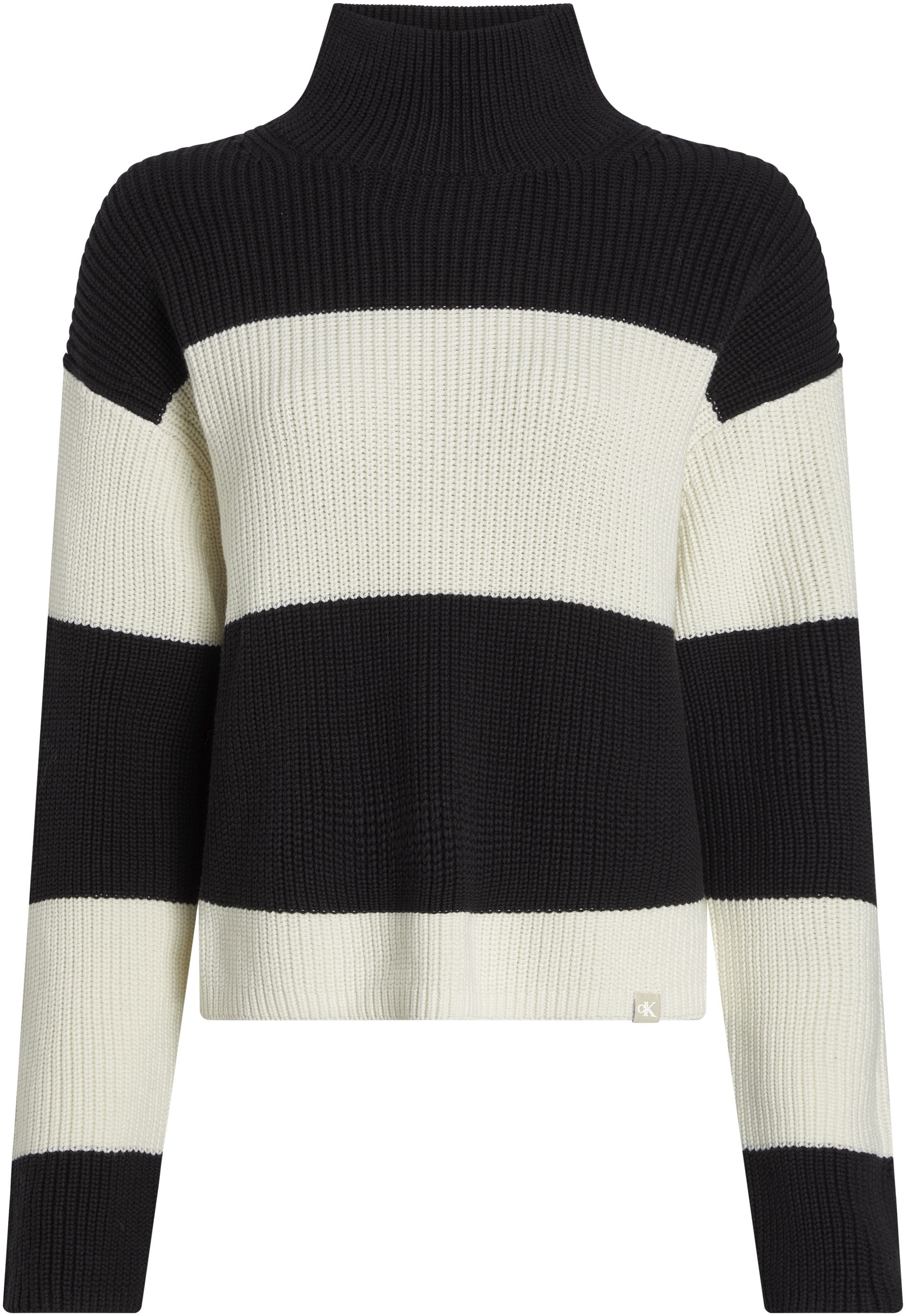 Calvin Klein Jeans Rollkragenpullover »CHUNKY LOOSE HIGH NECK SWEATER«, mit Logopatch