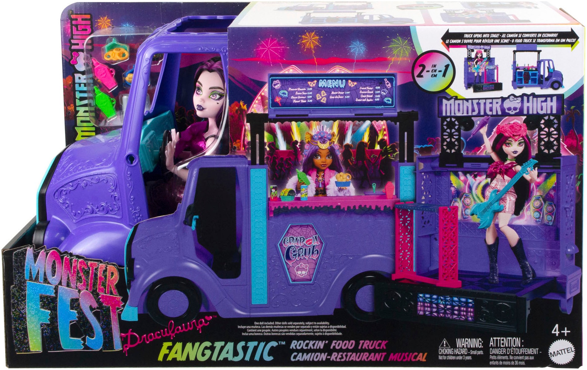 MonsterHigh™ Puppen Fahrzeug »Monster High Fangtastic Food-Truck Spielset mit Puppe Draculaura«