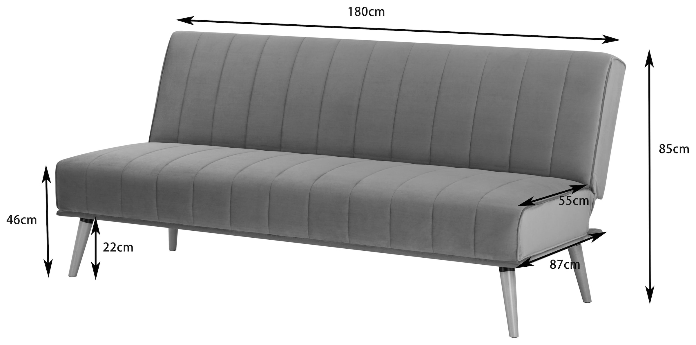 INOSIGN Schlafsofa »LUMINARA Gästesofa, Bettsofa, Couch mit Schlaffunktion, Loungesofa«, durch verstellbare Rückenlehne u. Bettfunktion, Webstoff-Bezug