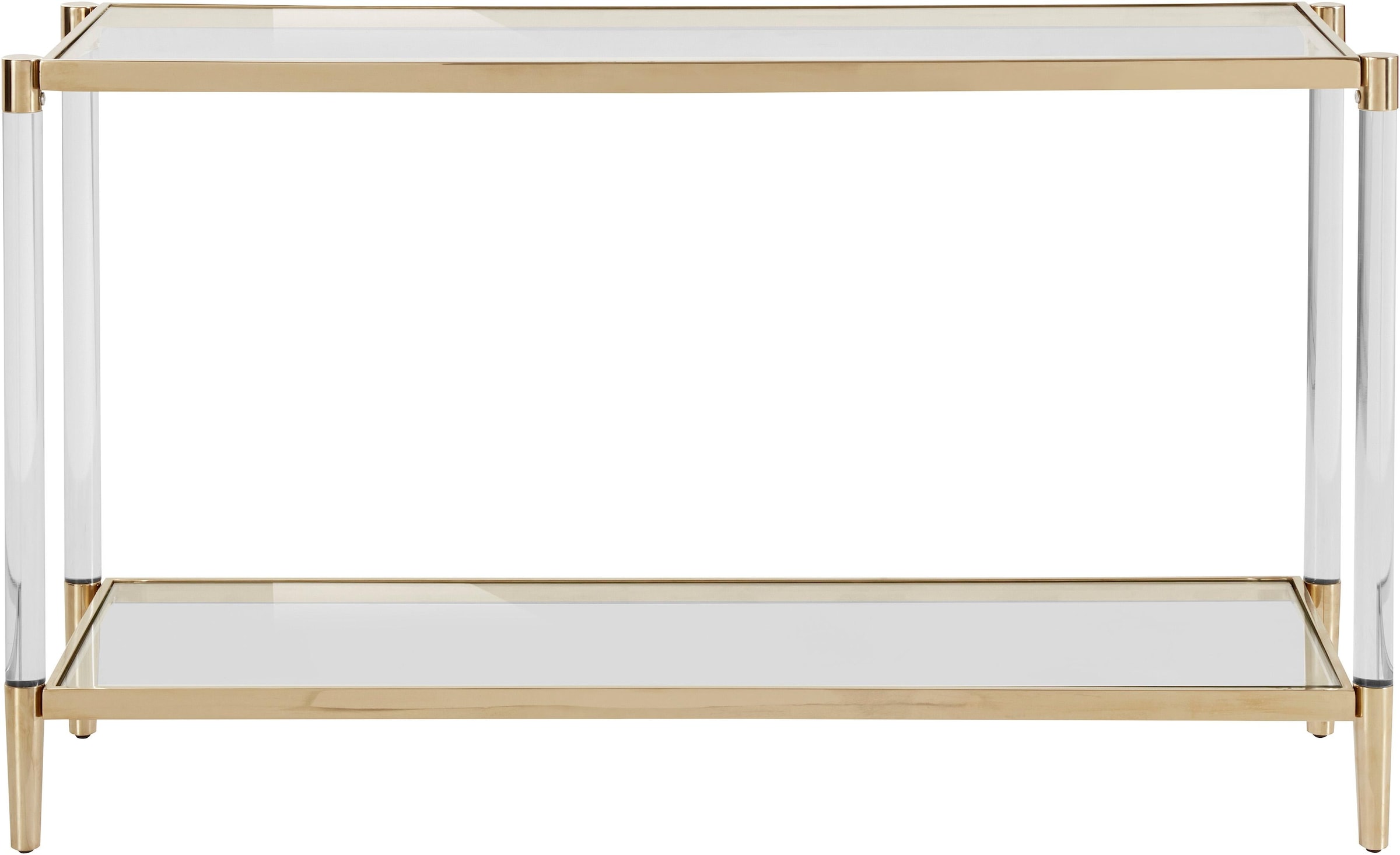 Leonique Beistelltisch »Ceadda«, Konsolentisch mit Glasbeinen und einer  Glastischplatte, Breite 130 cm kaufen | BAUR