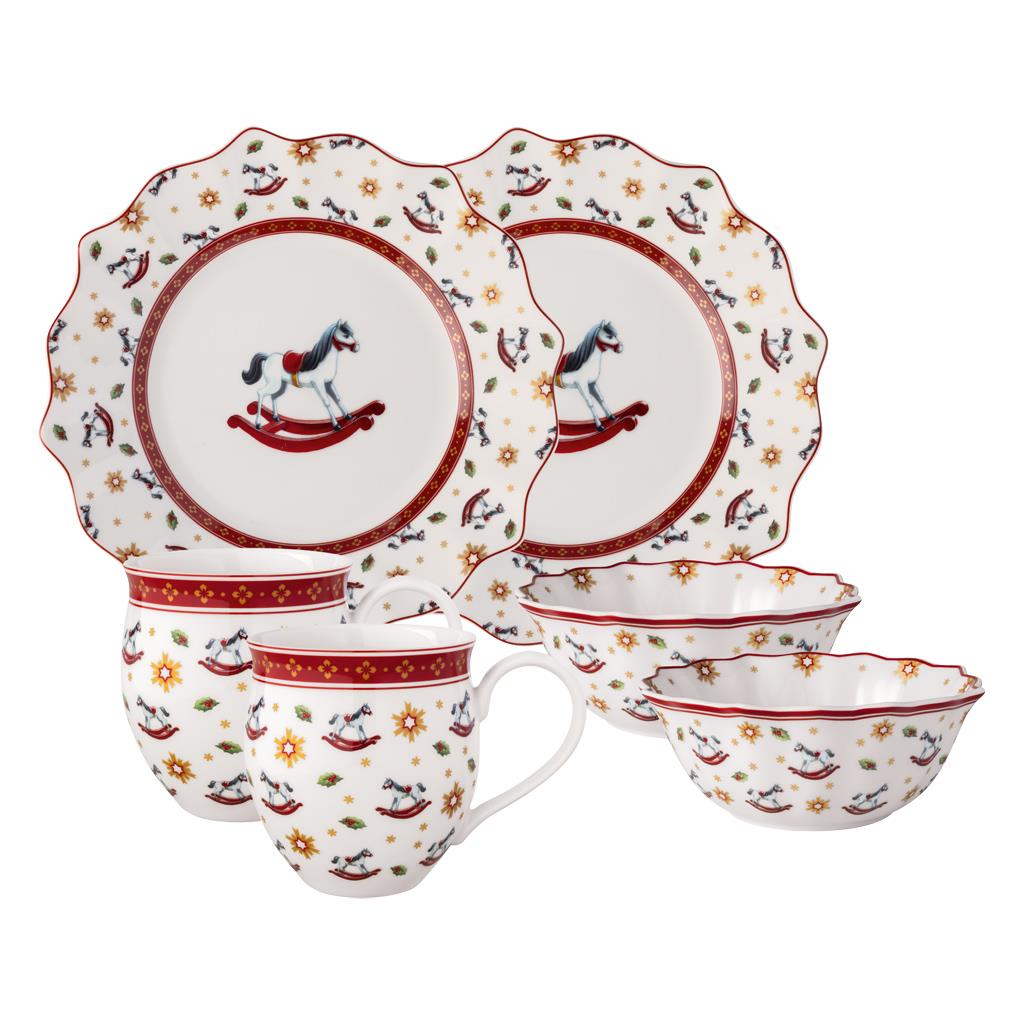 Villeroy & Boch Geschirr-Set "Frühstücks-Set Schaukelpferd Toys Delight 6er Set bunt" Handwäsche wird empfohlen