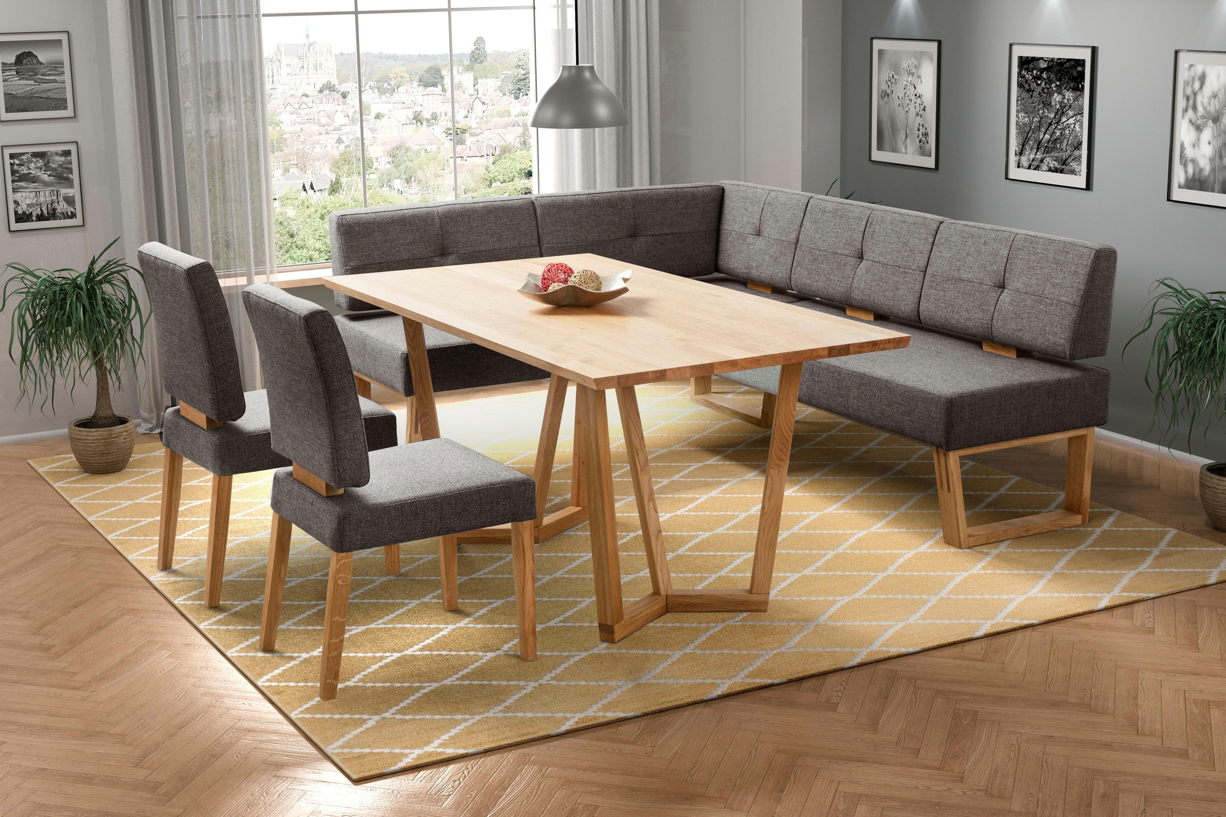 Home affaire Esszimmerstuhl "Ponza Polsterstuhl" (Set) 2 Stk.Gestell Eiche günstig online kaufen