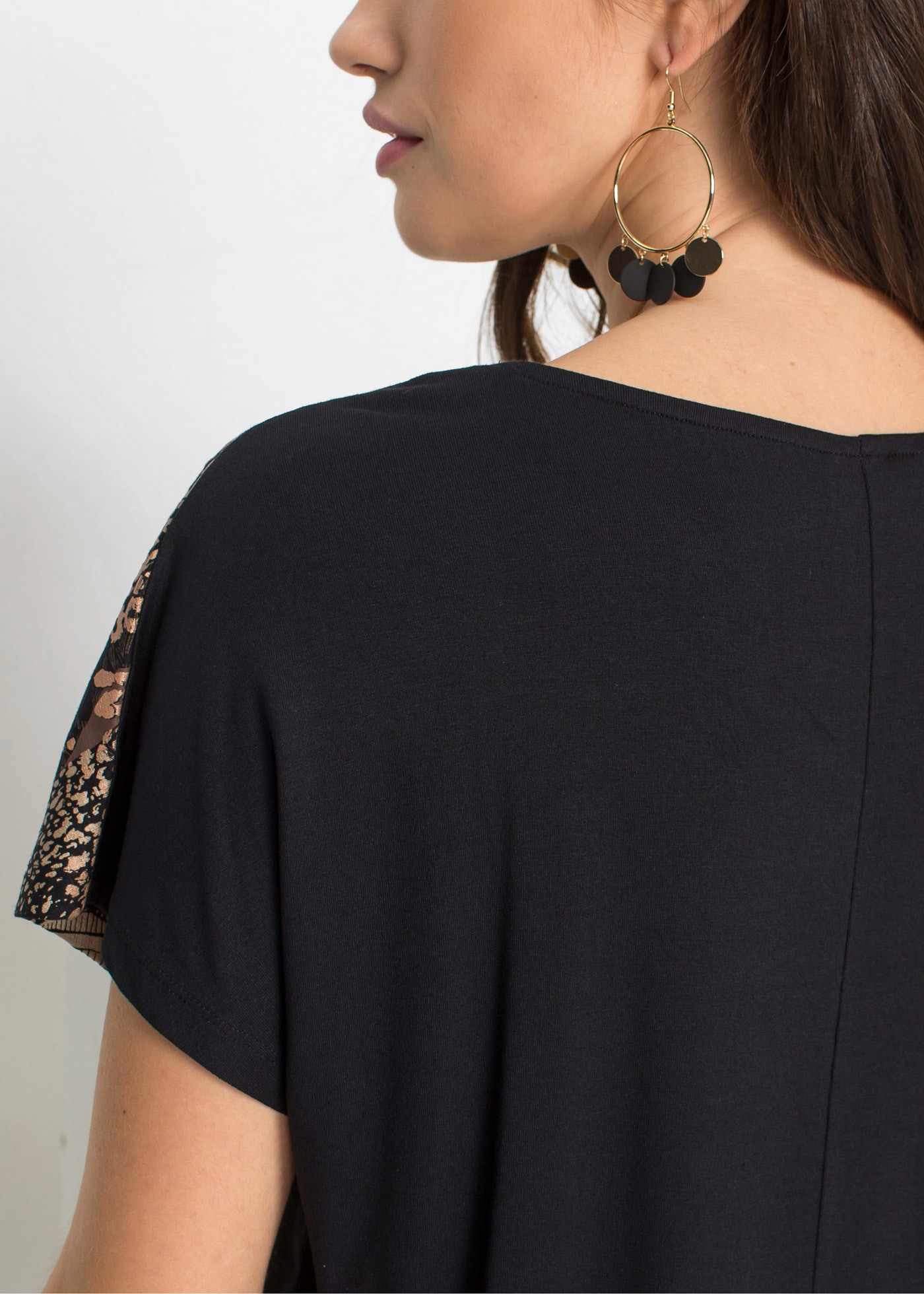 bonprix T-Shirt Oversize-Passform, überschnittene Schultern, Kurzarm, aus Viskose