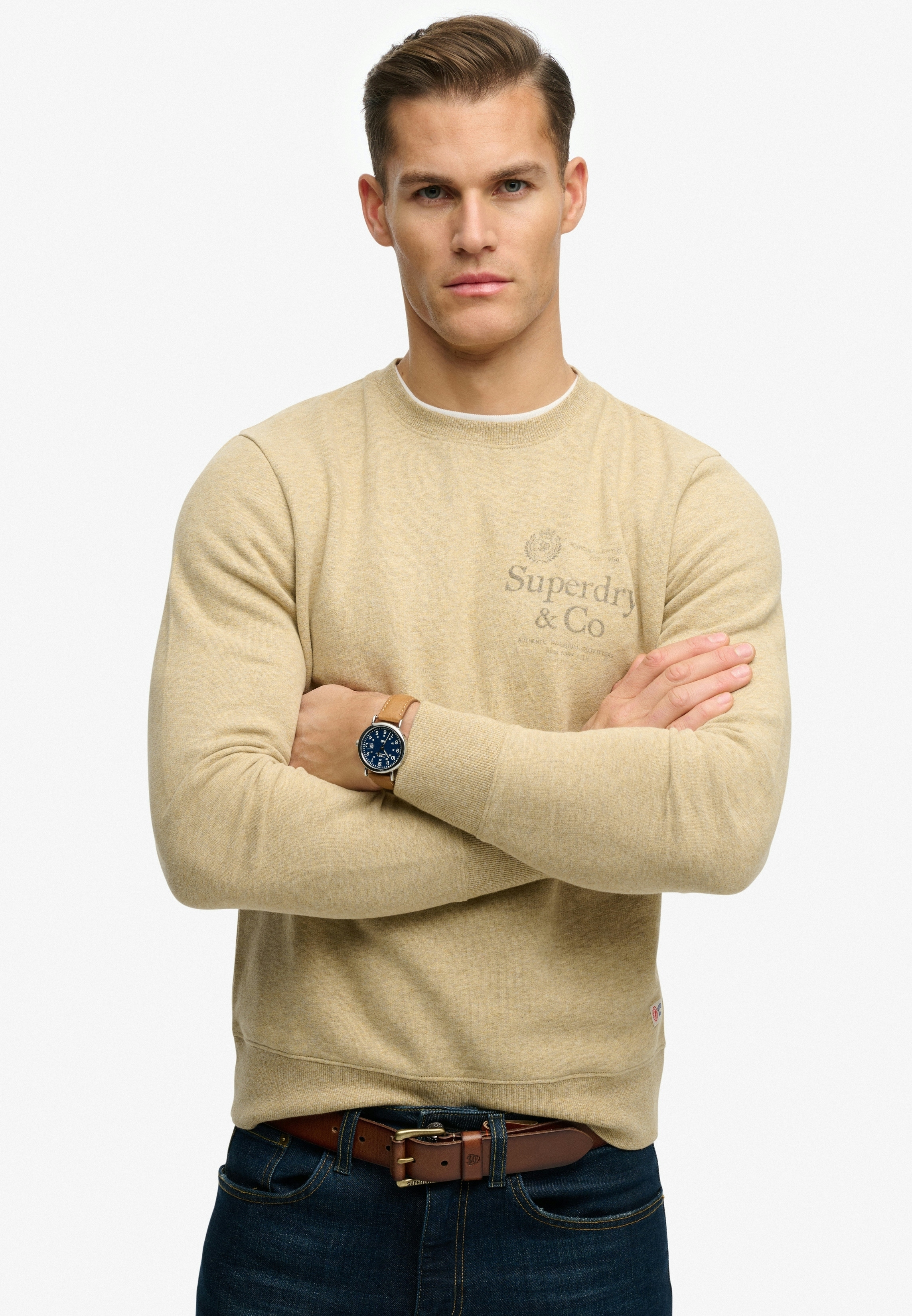 Superdry Sweatshirt "1954 COMPANY RELAXED SWEAT", Baumwollmischung, relaxed fit