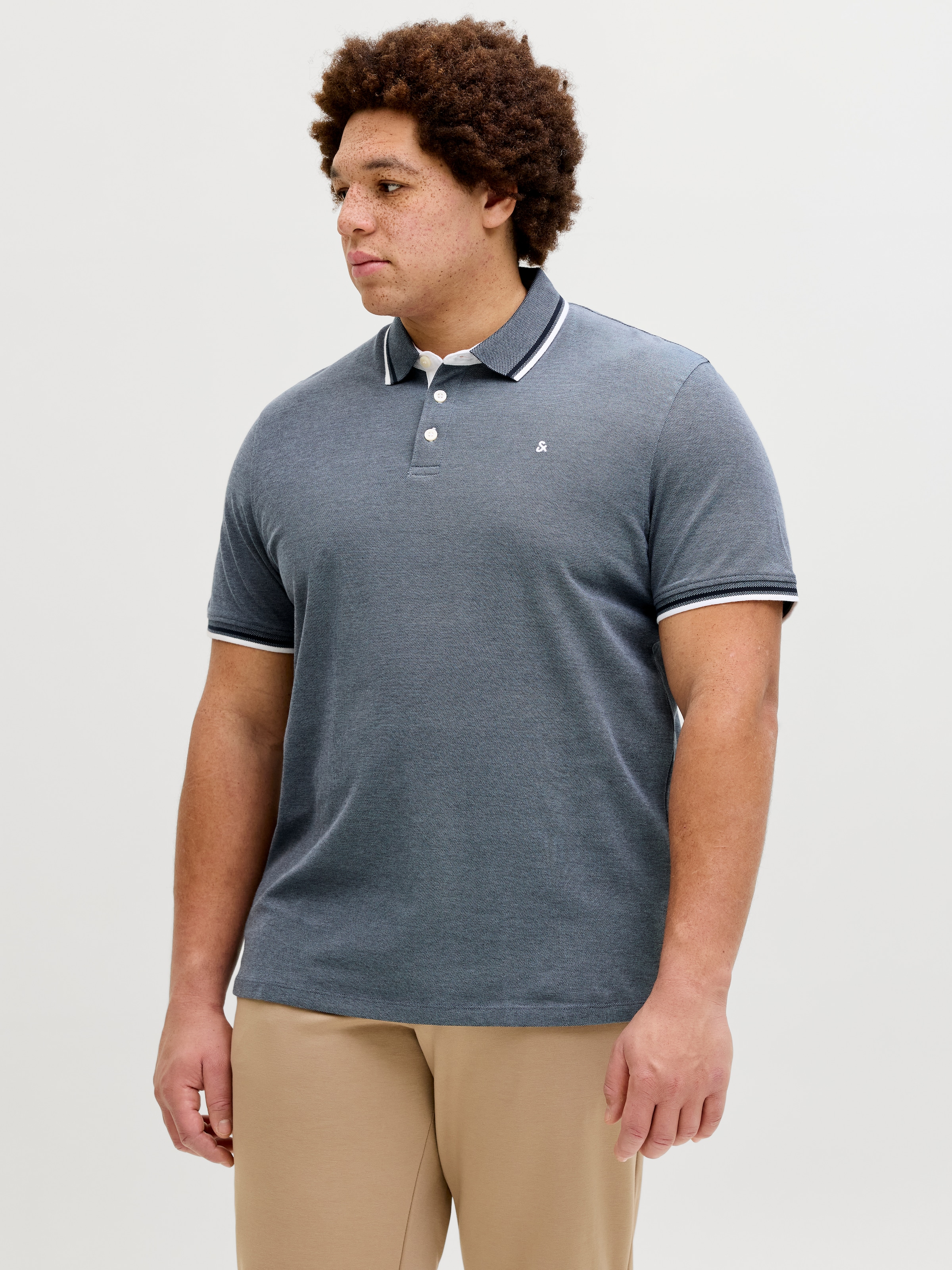Jack & Jones PlusSize Poloshirt "JJEPAULOS POLO SS NOOS PLS" mit Logo Stick günstig online kaufen