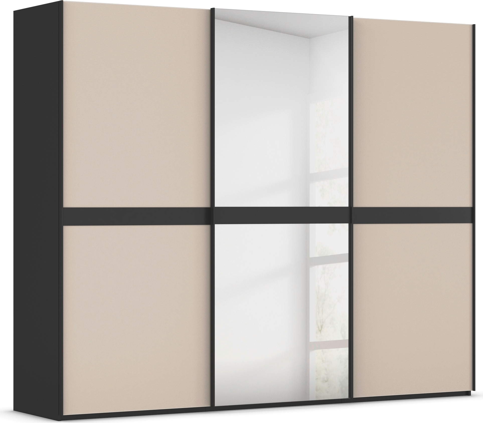 rauch "Kleiderschrank Schrank Garderobe Schlafzimmerschrank SCALE-LINE" edle Optik mit Bauchbinde mit Glas/Spiegel-Front MADE IN GERMANY