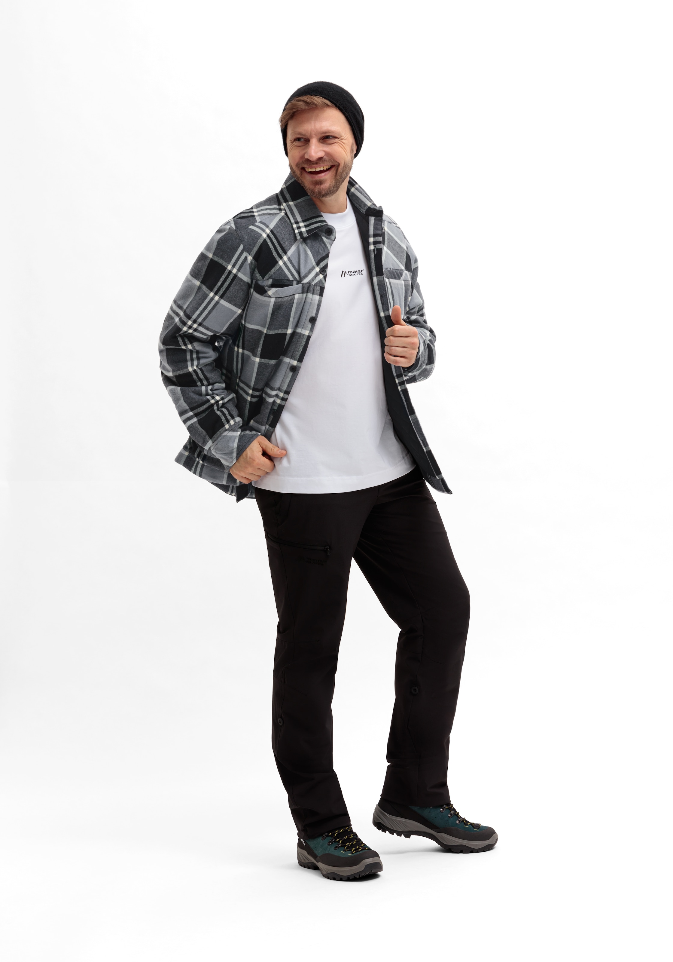 Maier Sports Funktionshemd »Camquadri M«, wattiertes Herren Hemd warmes Fleecematerial