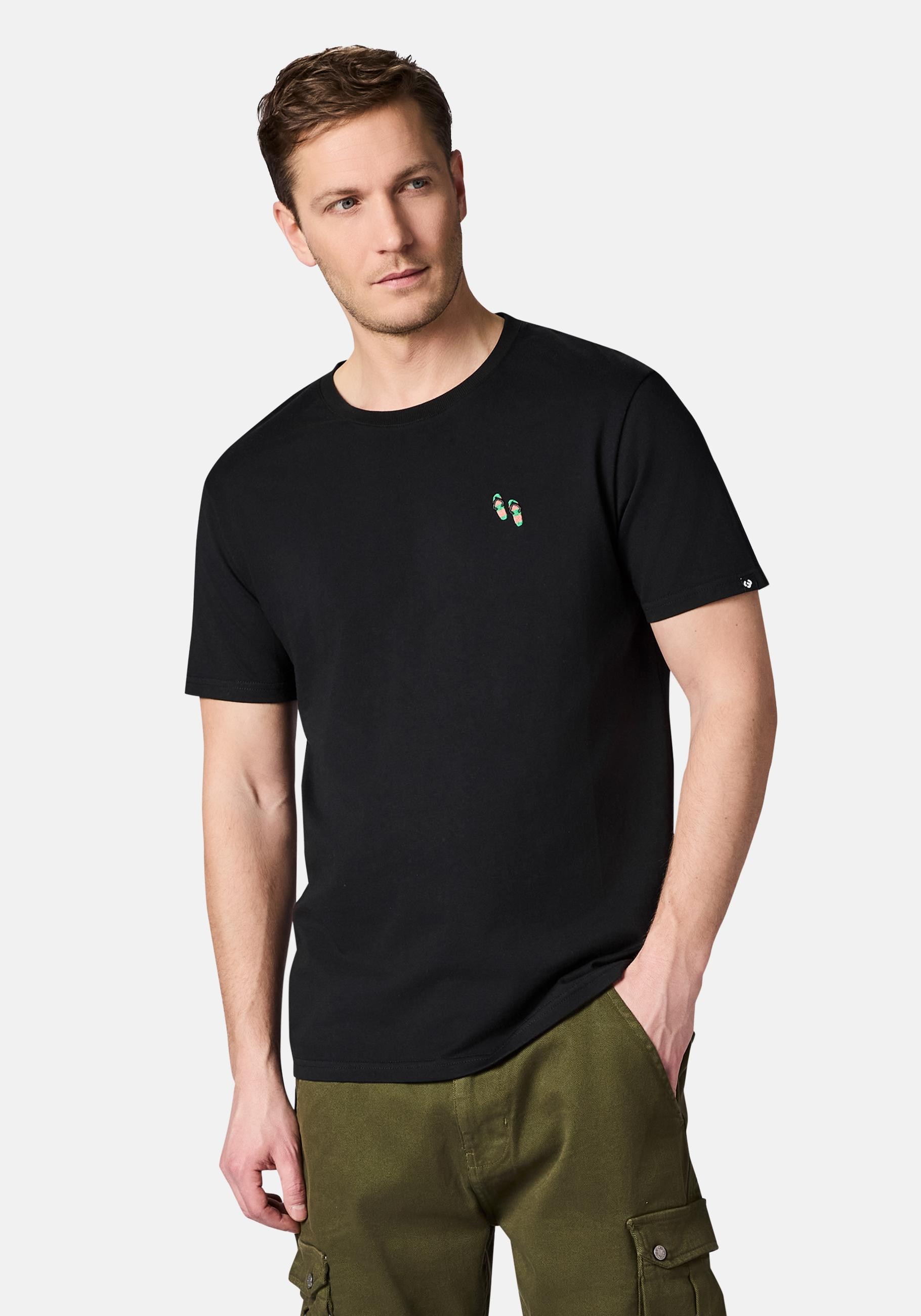 Ragwear T-Shirt "Samms B Gots YOUMODO" Kurzärmliges Shirt mit Beach-Slipper-Stickerei