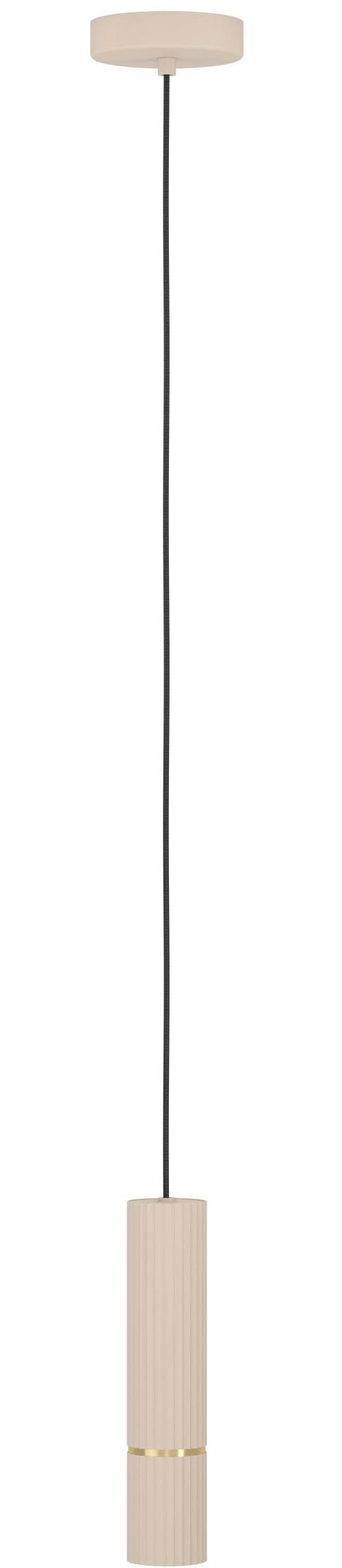 EGLO Hängeleuchte »Caminia Hängelampe, beige und gold, Esstischlampe, Pendelleuchte, GU10« GU10 1 Stk. Hängeleuchte - H110 x Ø6 cm - sandfarben, messing-gebürstet