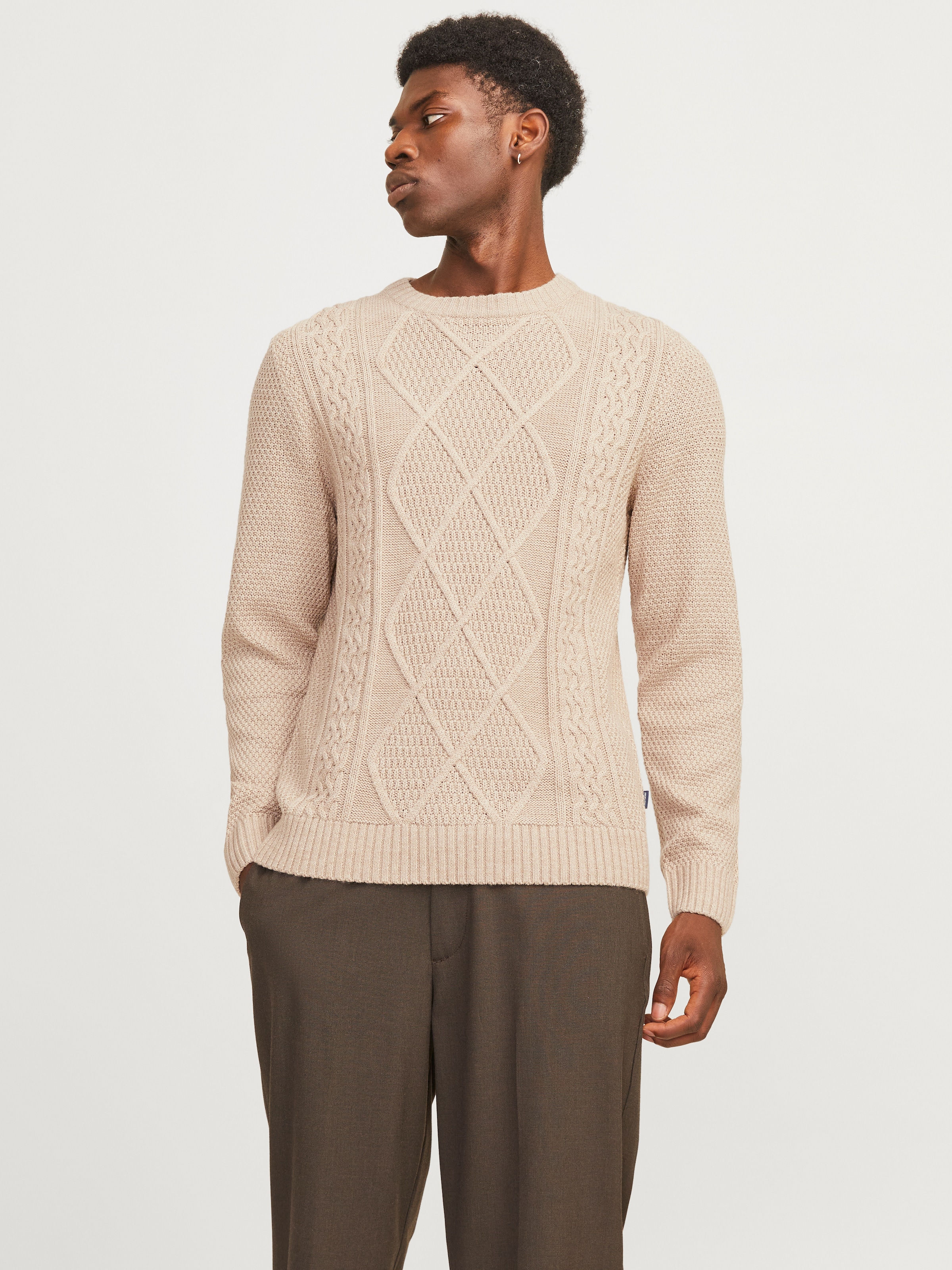 Jack & Jones Rundhalspullover "JPRBLUDIOGO CABLE KNIT LN" günstig online kaufen