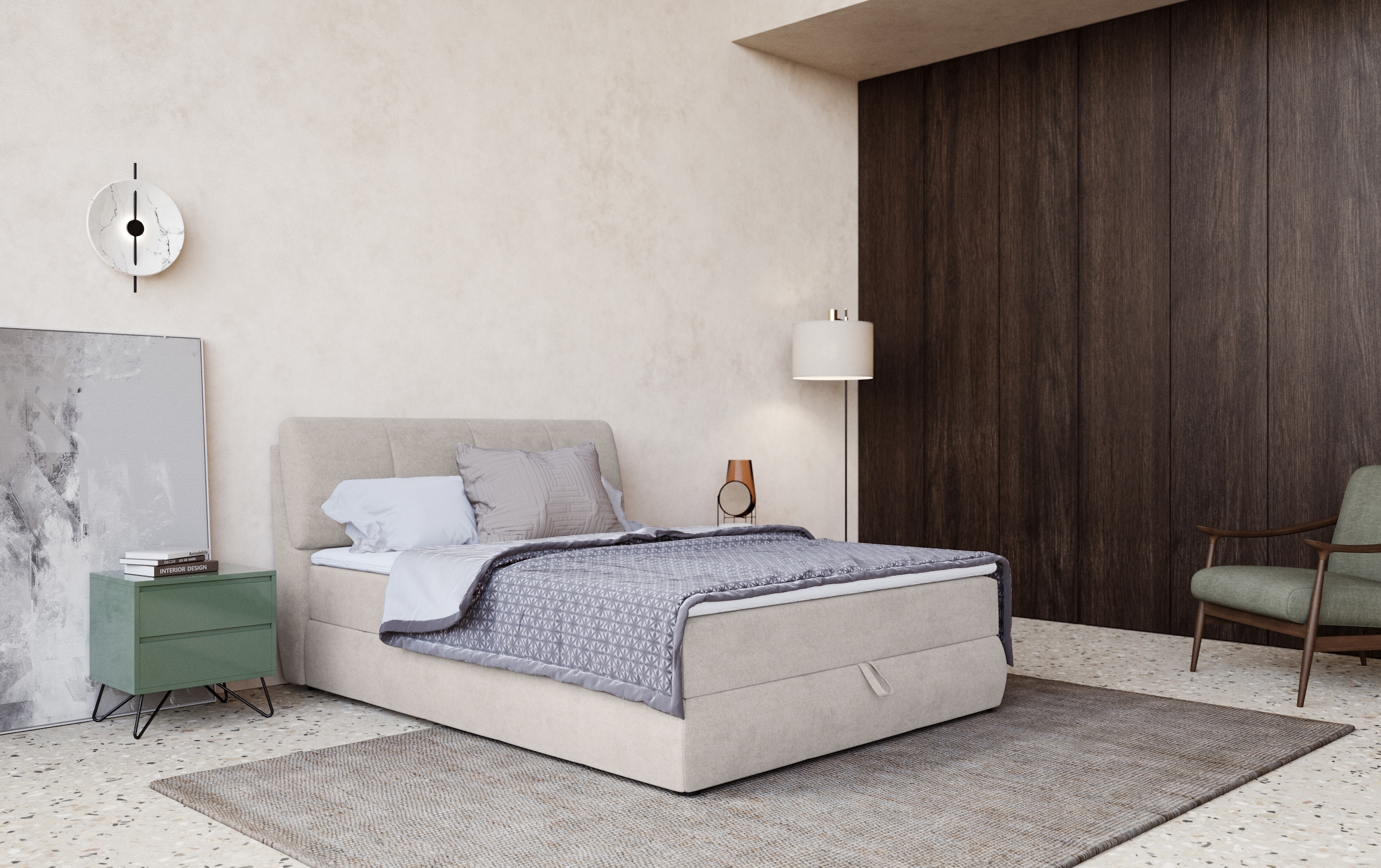 COTTA 1100000002199 "Cooper" inkl. Topper, Bettkasten und verstellbarem Kopfteil