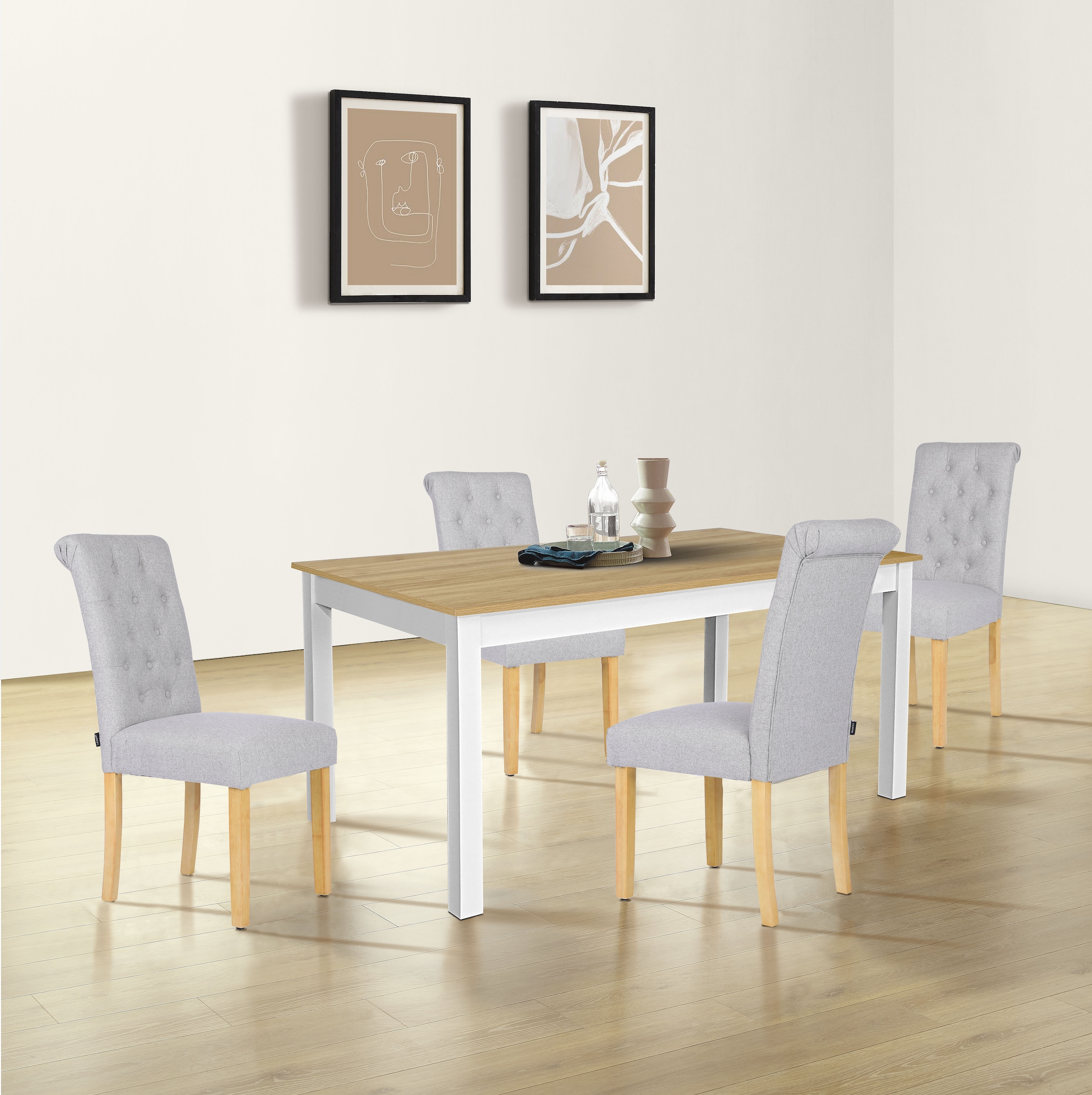 Home affaire Esszimmerstuhl "Liao, 2er-Set", (Set), pflegeleichter Webstoff günstig online kaufen