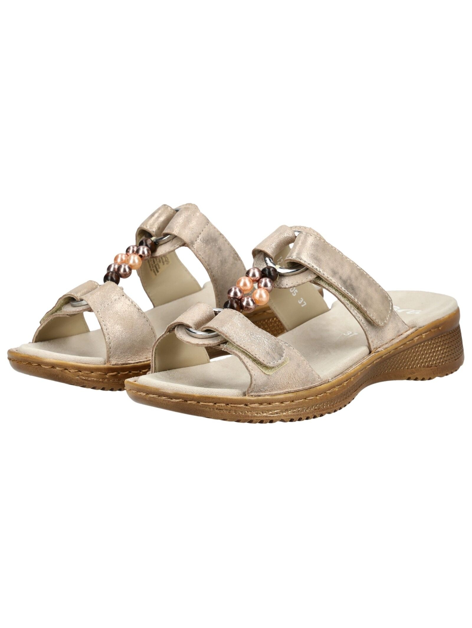 Pantolette ARA "Ara Pantoletten Lederimitat", Damen, Gr. 43, silber, Lederimitat, Schuhe Pantolette 6