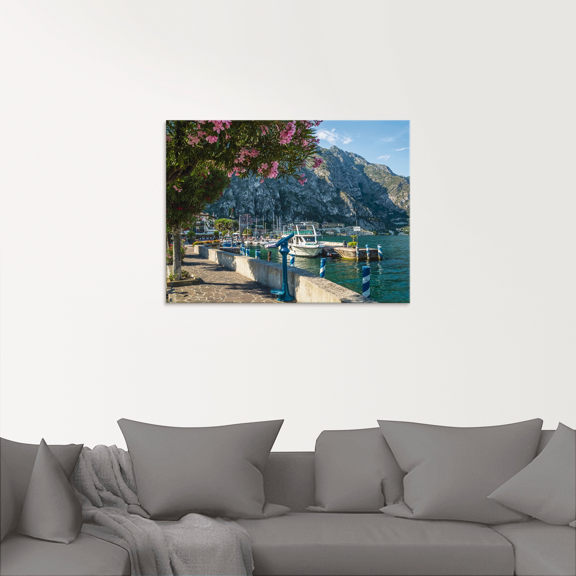 Artland Glasbild "Gardasee Hafen Limone sul Garda I" Europa 1 Stk. tlg. in günstig online kaufen