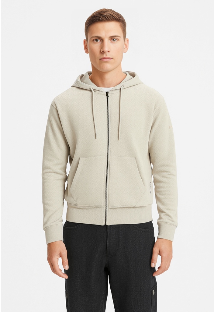 Jack & Jones Kapuzensweatjacke "JJECHARGE Hoodie mit Rippbündchen und prakt günstig online kaufen