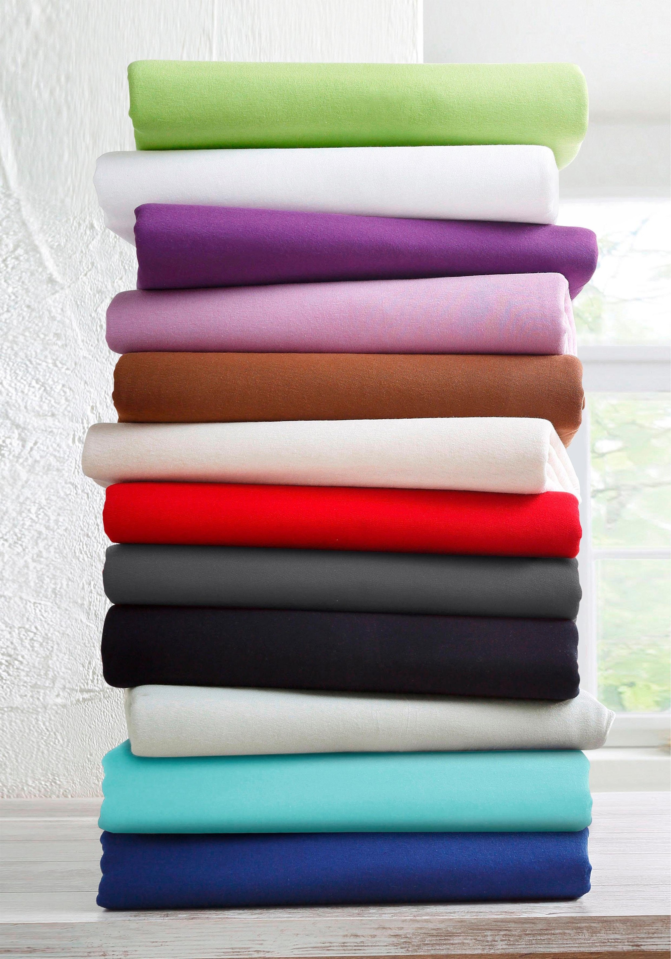 Thumbnail - bellana Spannbettlaken "Melone in Gr. 70x140, 90x200, 140x200 oder 180x200 cm" 100% Baumwolle, Matratzen bis 25cm Höhe, ...