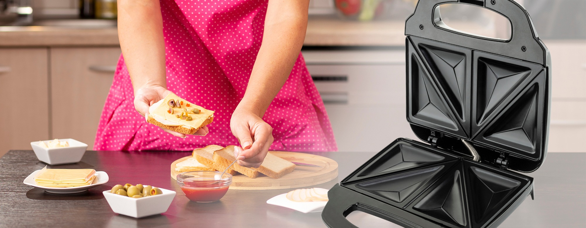 eta Sandwichmaker »Campo, ETA415190010, 750 Watt«, 750 W, dreieckig