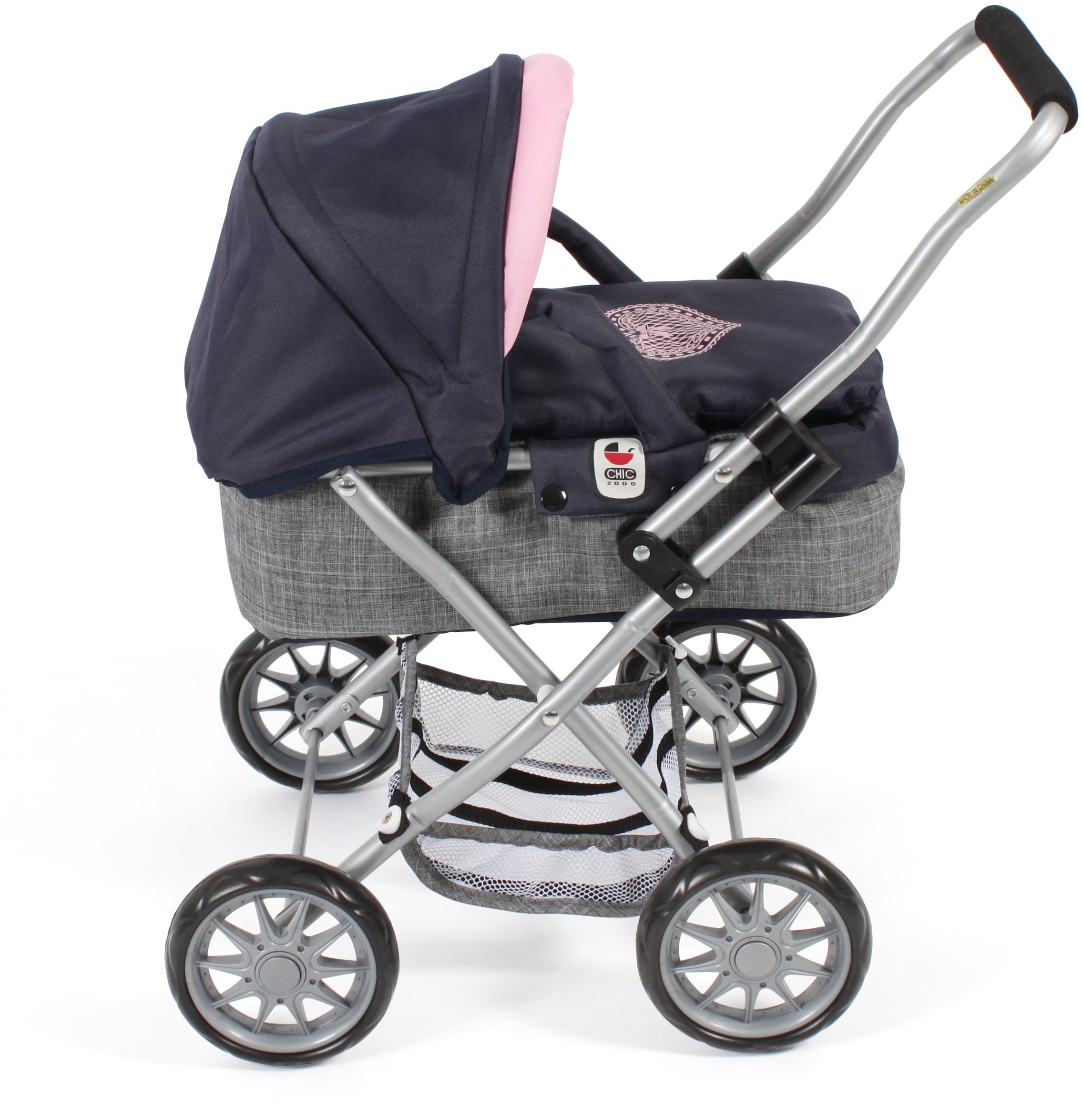 CHIC2000 Puppenwagen »Smarty Grau-Navy«, mit herausnehmbarer Tragetasche