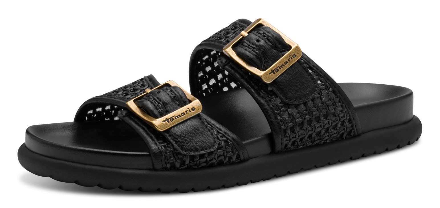 Tamaris Pantolette, Plateau, Sommerschuh, Schlupfschuh mit verstellbaren Sc günstig online kaufen