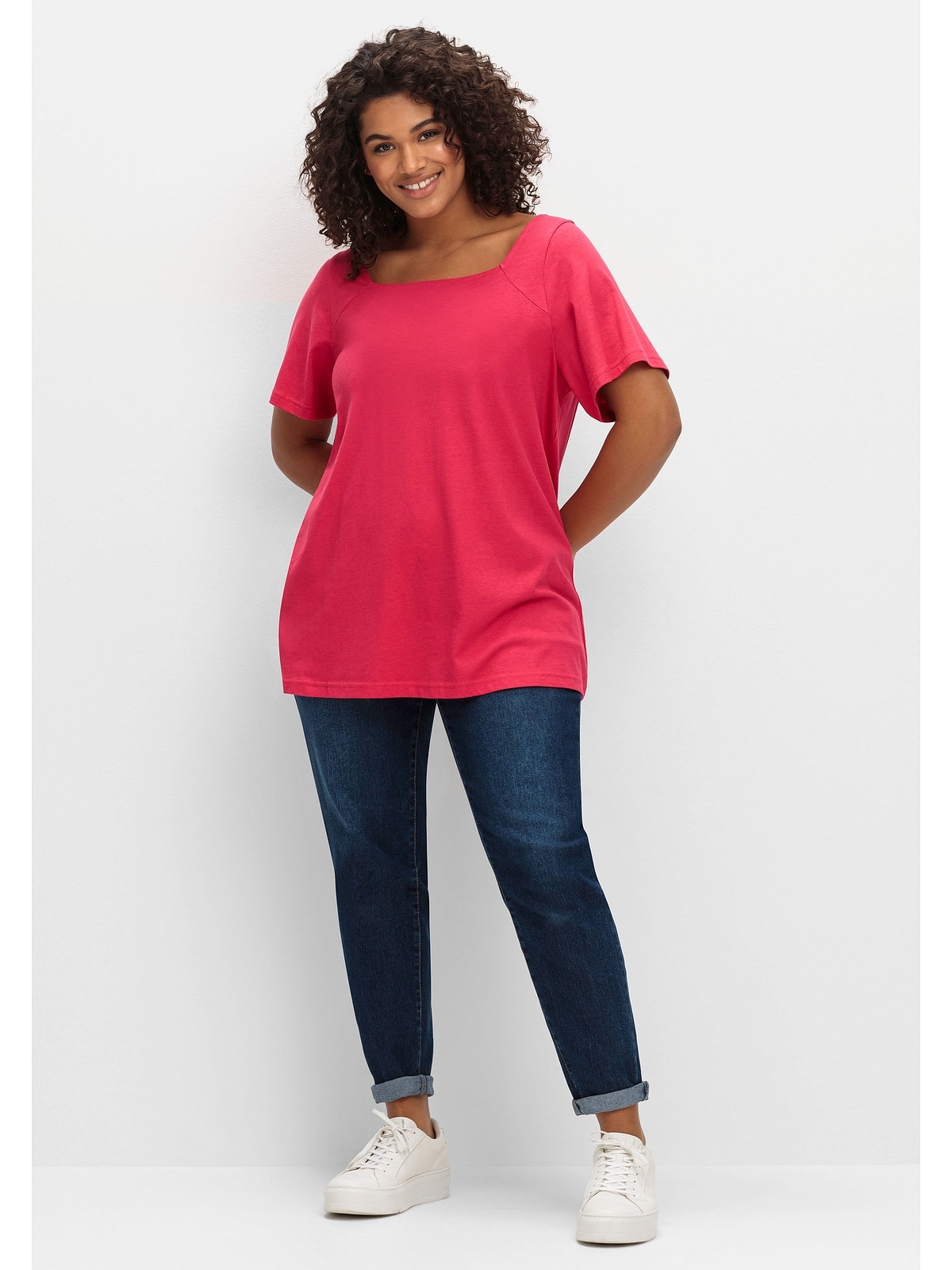 Sheego T-Shirt »Große Größen«, mit Flügelärmeln und Karree-Ausschnitt