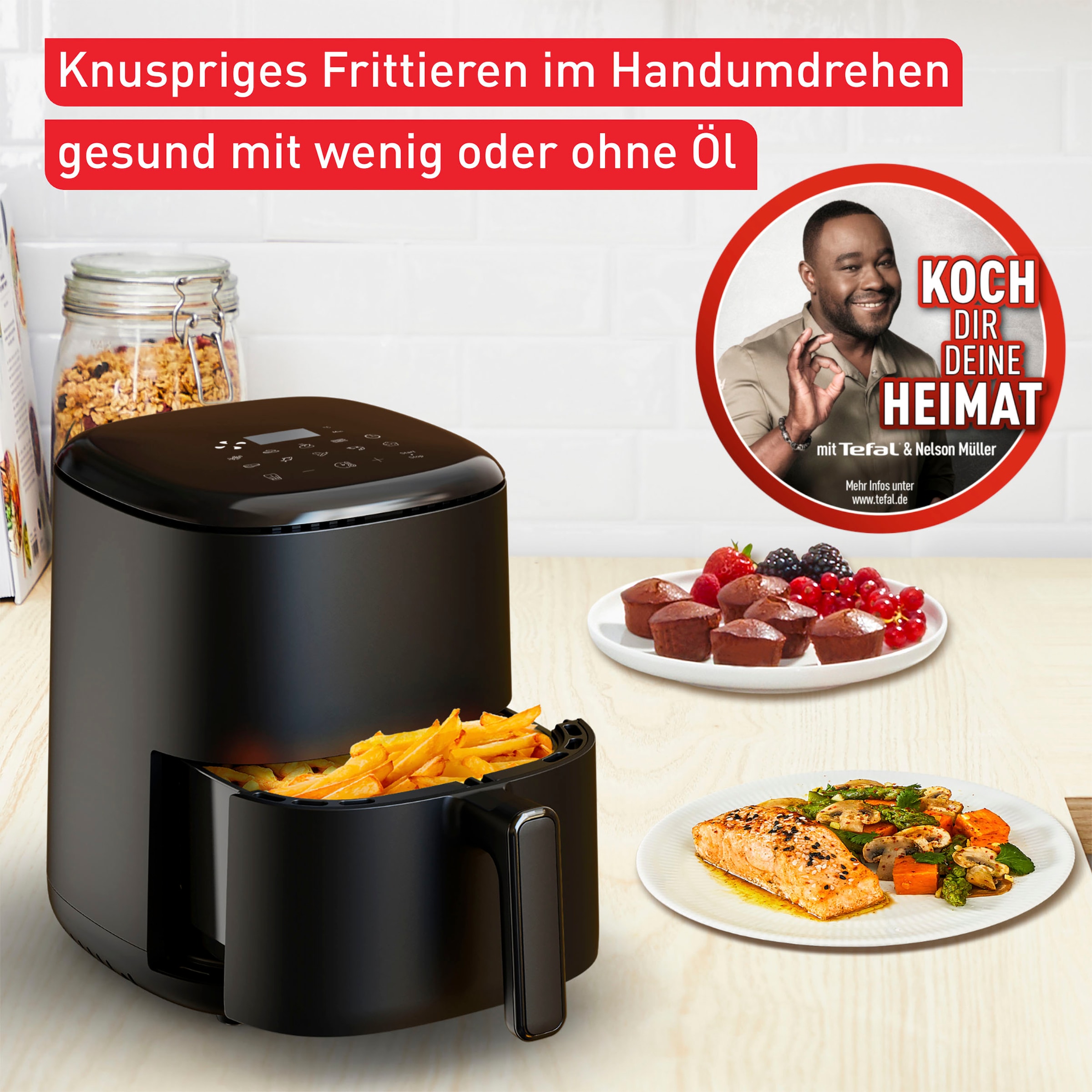 Heißluftfritteuse »EY1458 Compact«, Easy W Fry 1300 BAUR Tefal |