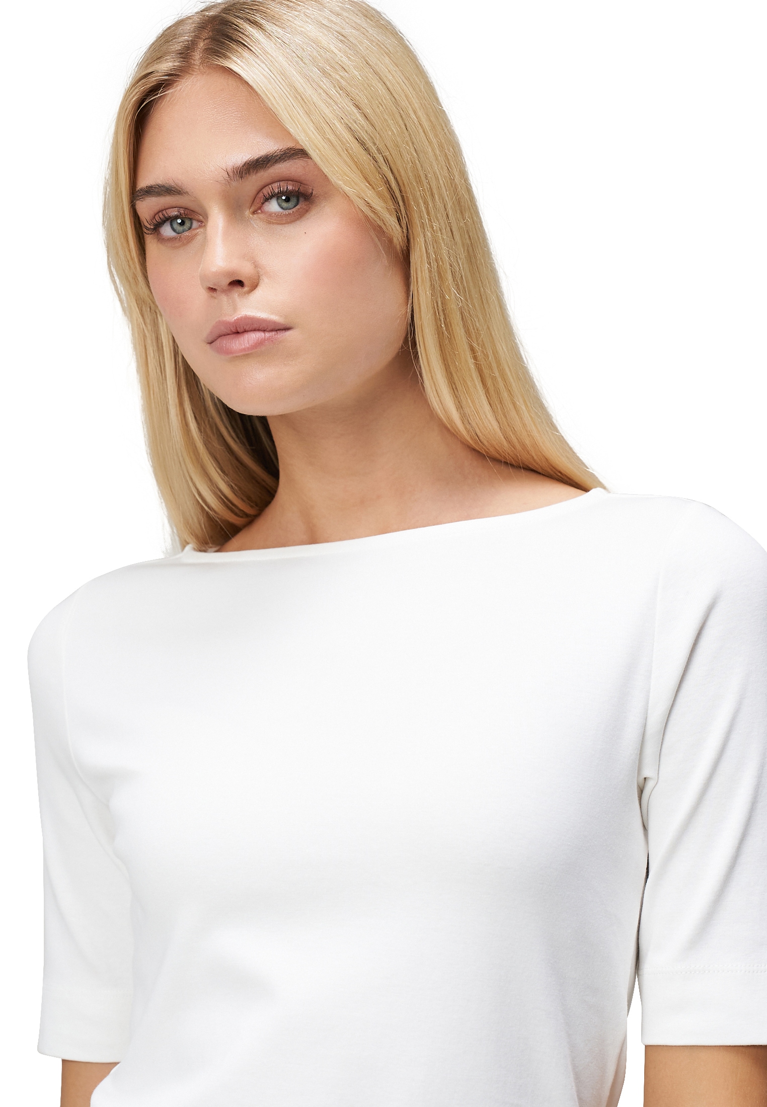Zero Kurzarmshirt »zero Damen Baumwollshirt mit U-Boot Ausschnitt«, (1 tlg.), Plain/ohne Details