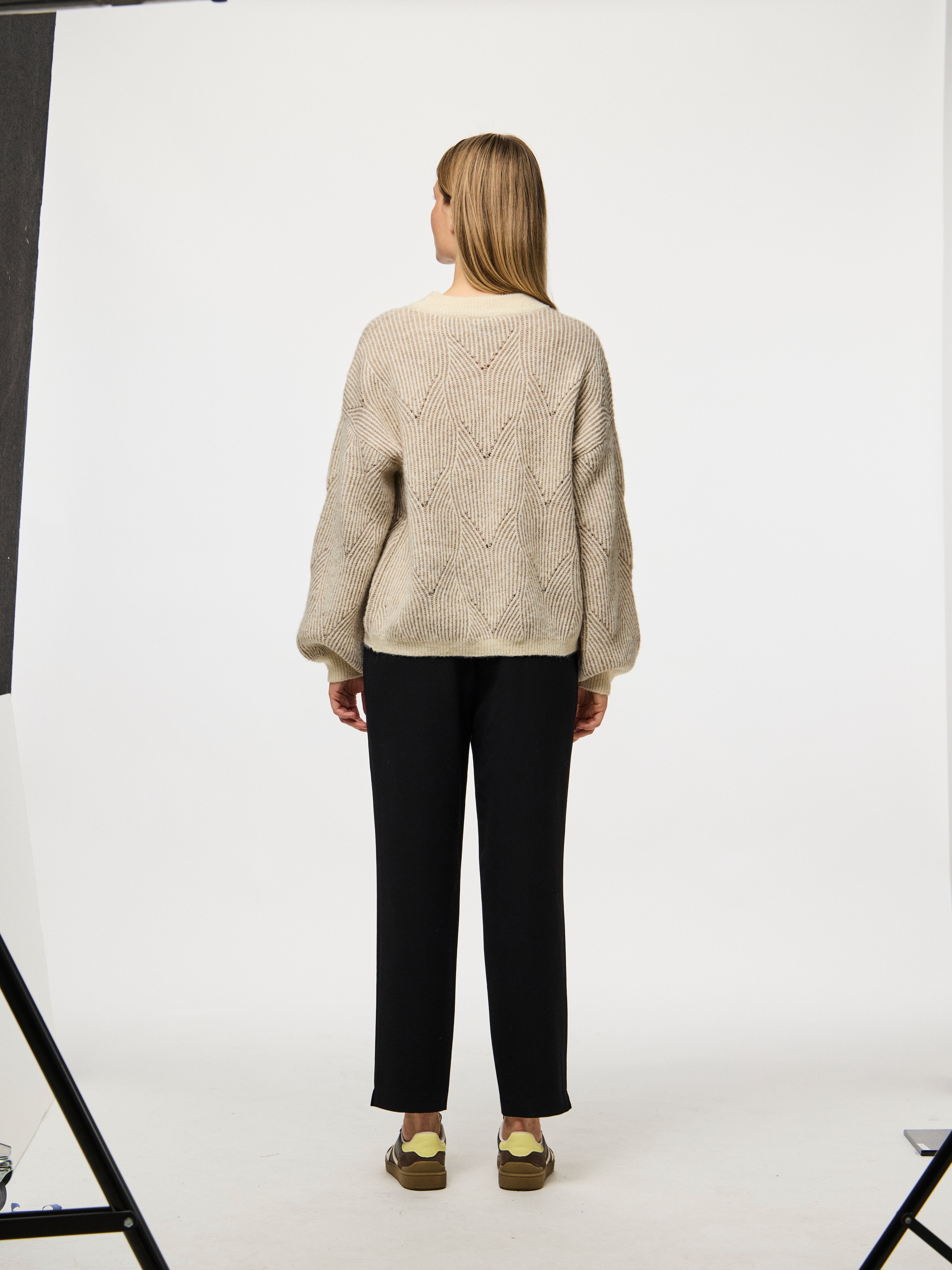 pieces Rundhalspullover »PCJENNA LS O-NECK KNIT NOOS BC«