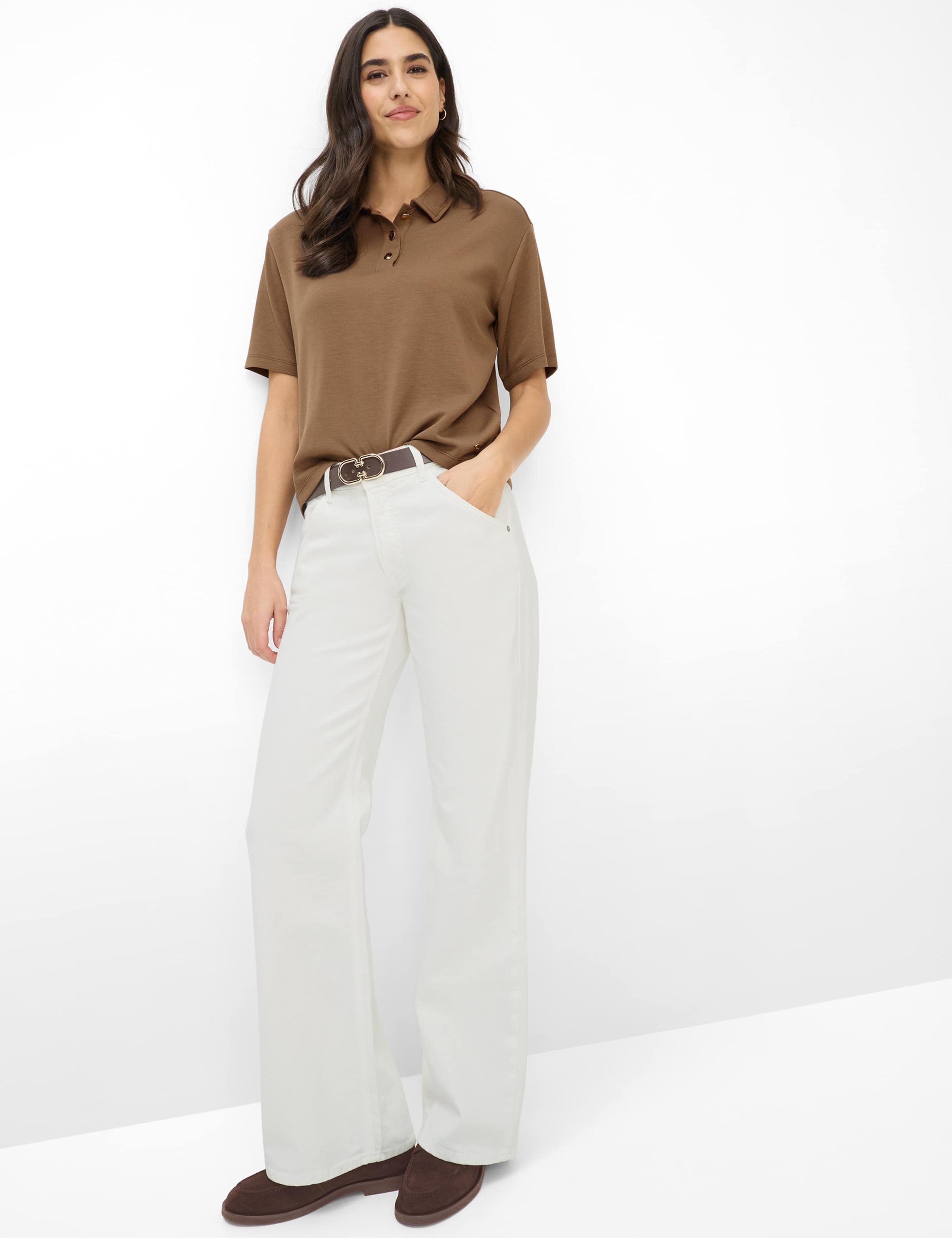 BRAX CARA S Polo Shirt Brown 40 2