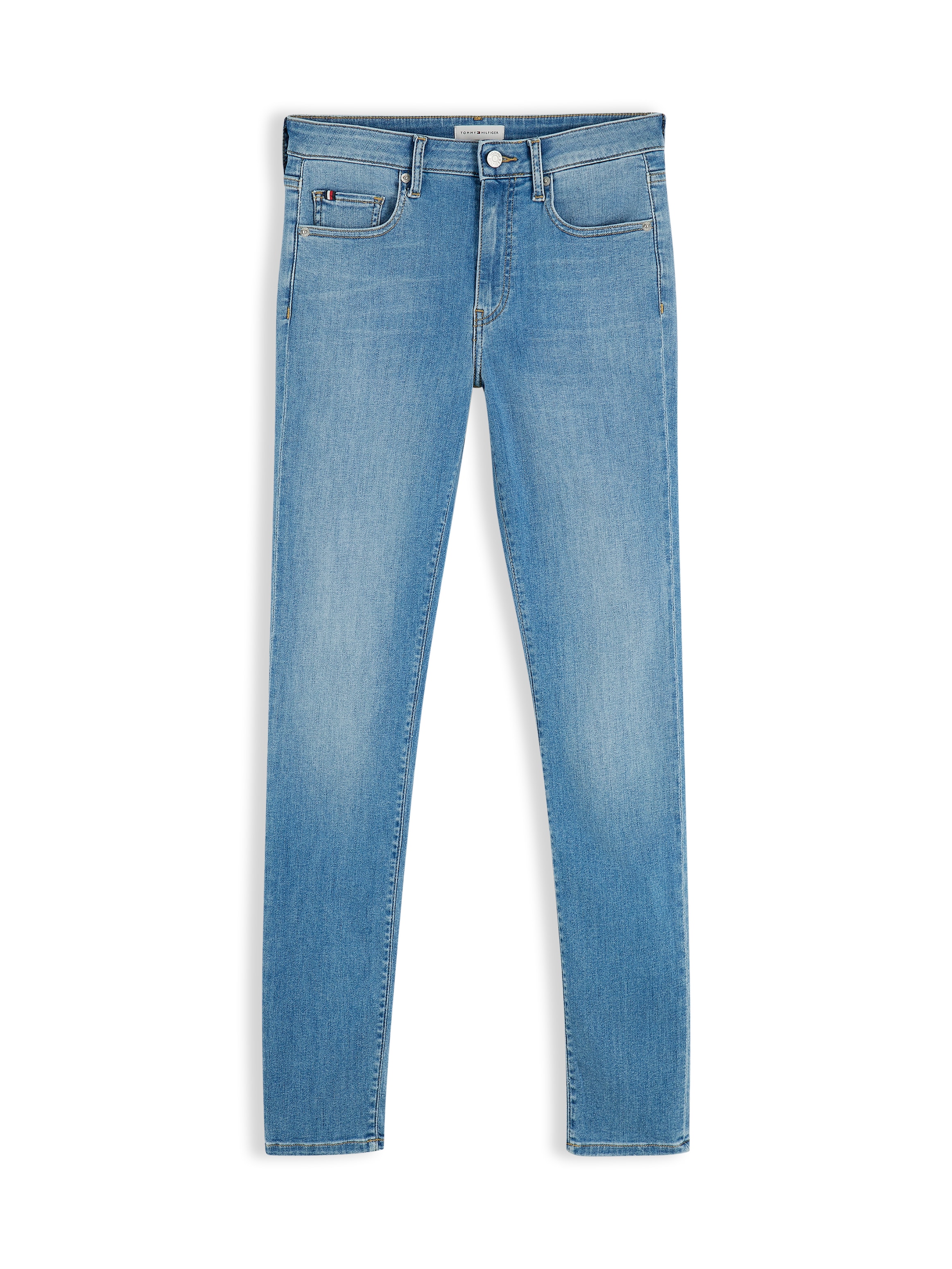 Tommy Hilfiger Skinny-fit-Jeans »COMO Skinny RW ACE mit Logo-Badge und knöchellangem Schnitt« Baumwollmischung, skinny fit