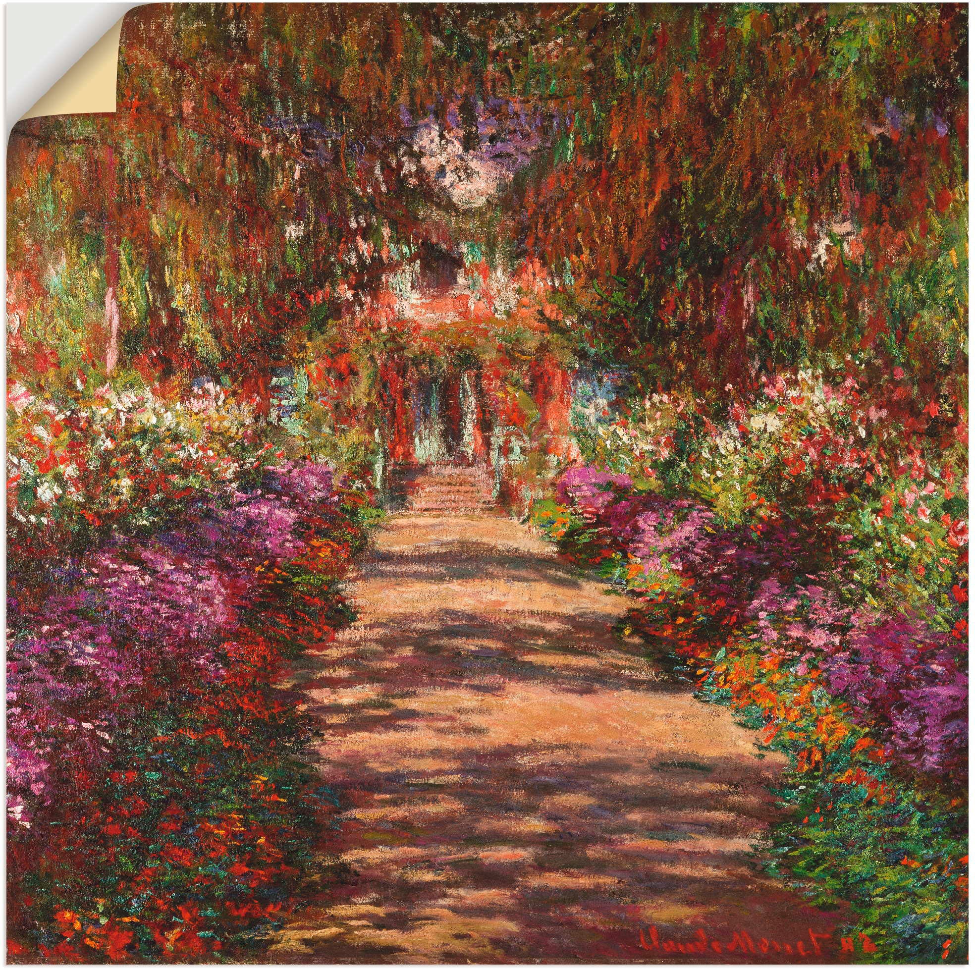 Artland Wandbild "Weg in Monets Garten in Giverny. 1902", Garten, (1 St.), als Alubild, Outdoorbild, Leinwandbild, Poste