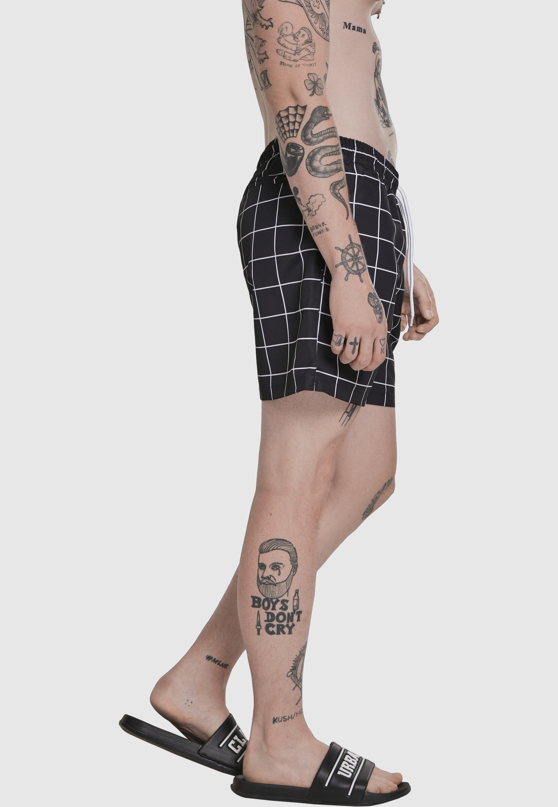 URBAN CLASSICS Badeshorts »Urban Classics Herren Check Swim Shorts«