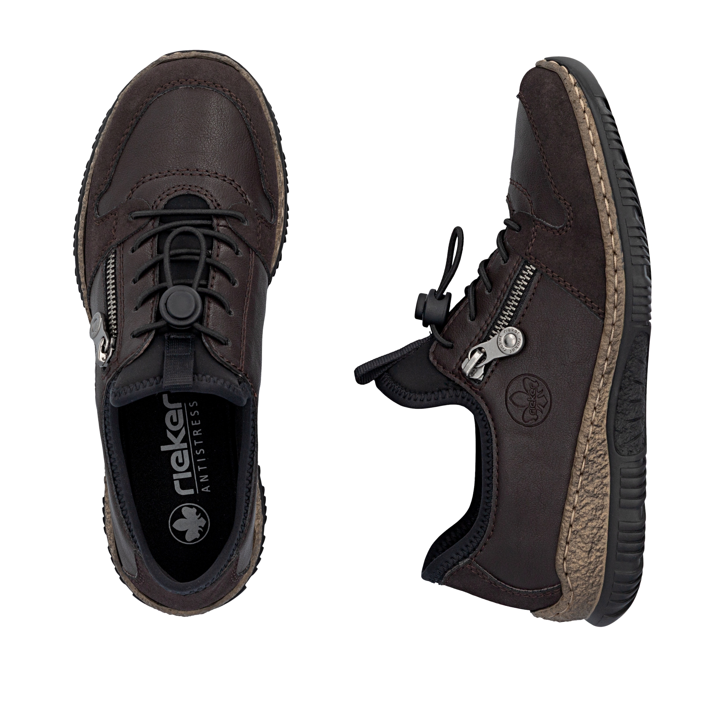 Rieker Slip-On Sneaker  Freizeitschuh, Halbschuh mit Zierreißverschluss und Gummizug