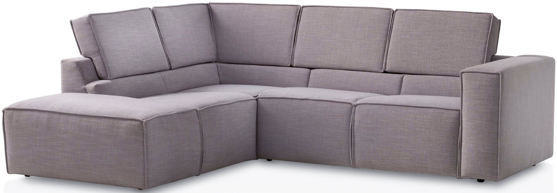 TRENDMANUFAKTUR Ecksofa »Dice, aktuelles Design, L-Form, mit komfortabler«, Sitztiefenverstellung und Kaltschaumpolsterung toller Sitzkomfort