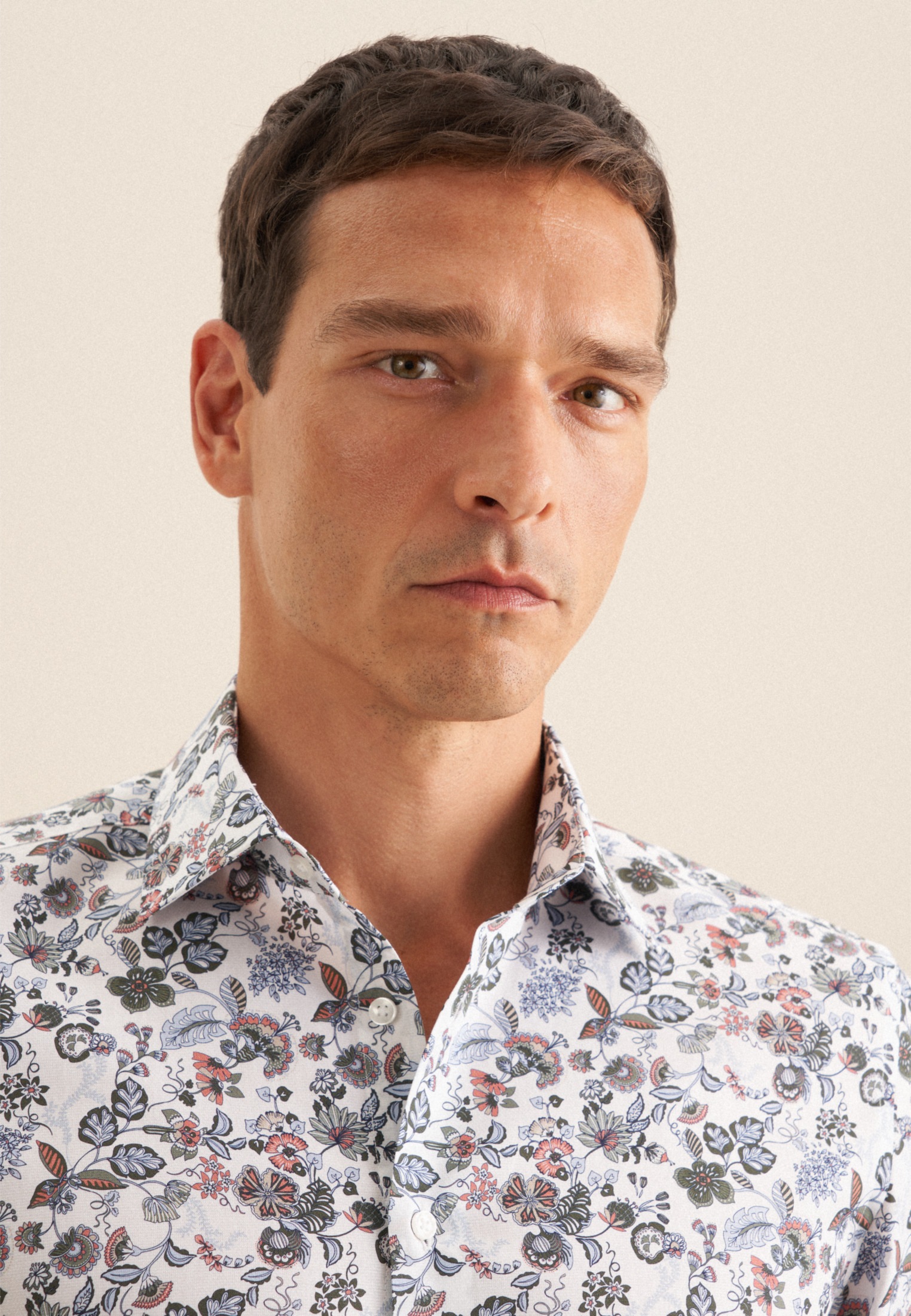 Thumbnail - seidensticker Businesshemd "Shaped" Shaped 1/1 Kentkragen Druck