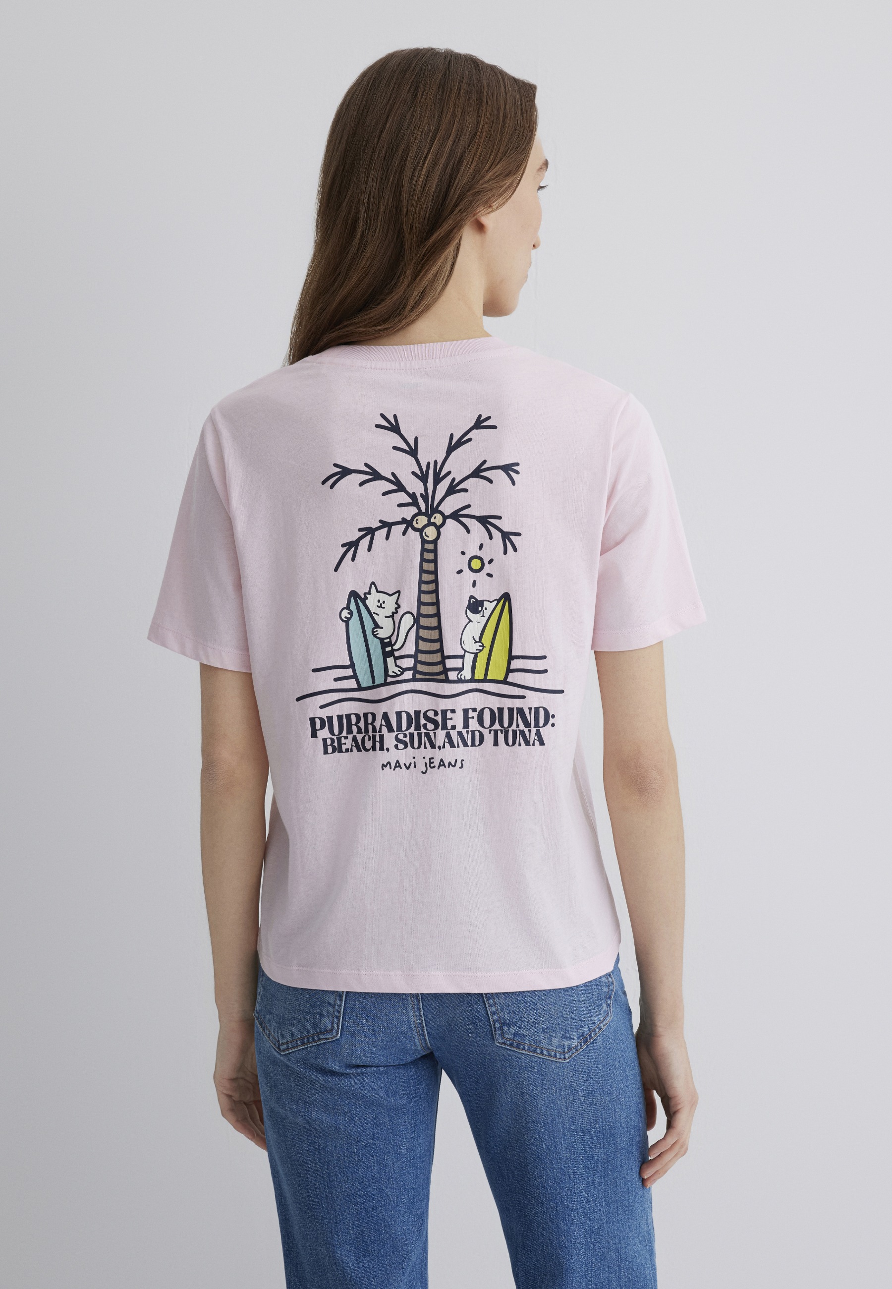 Mavi T-Shirt »BEACH PRINTED T-SHIRT«, Katzen T-Shirt